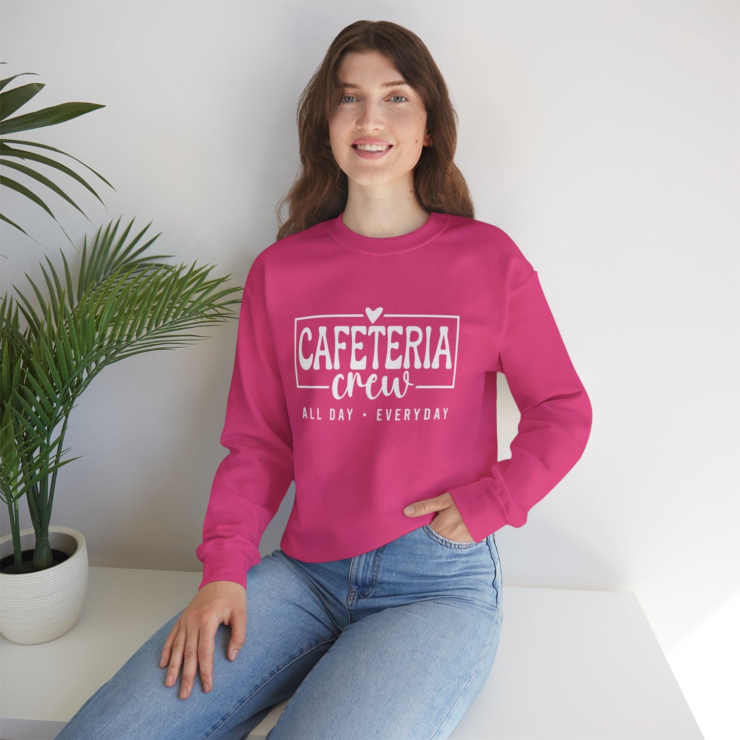 Cafeteria Crew Sweatshirt, Cozy Crewneck, Everyday Style, Gift for Foodies, Casual Wear, School Spirit Apparel