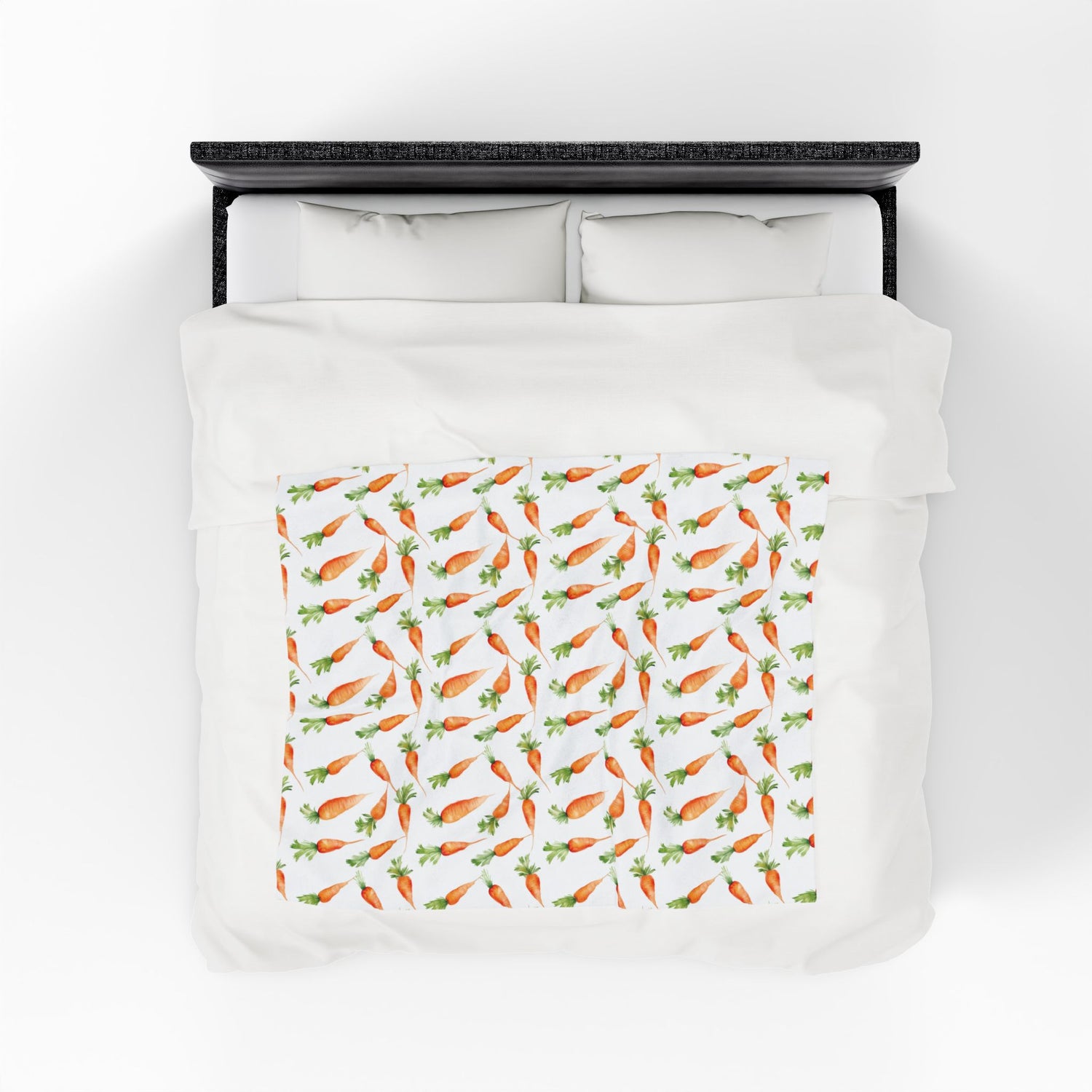 Cozy Carrot Pattern Velveteen Plush Blanket | Soft Throw for Home Décor, Gifts, Nursery, Easter, Kids' Room