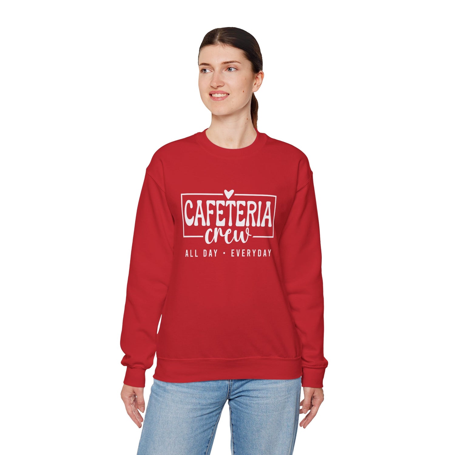 Cafeteria Crew Sweatshirt, Cozy Crewneck, Everyday Style, Gift for Foodies, Casual Wear, School Spirit Apparel