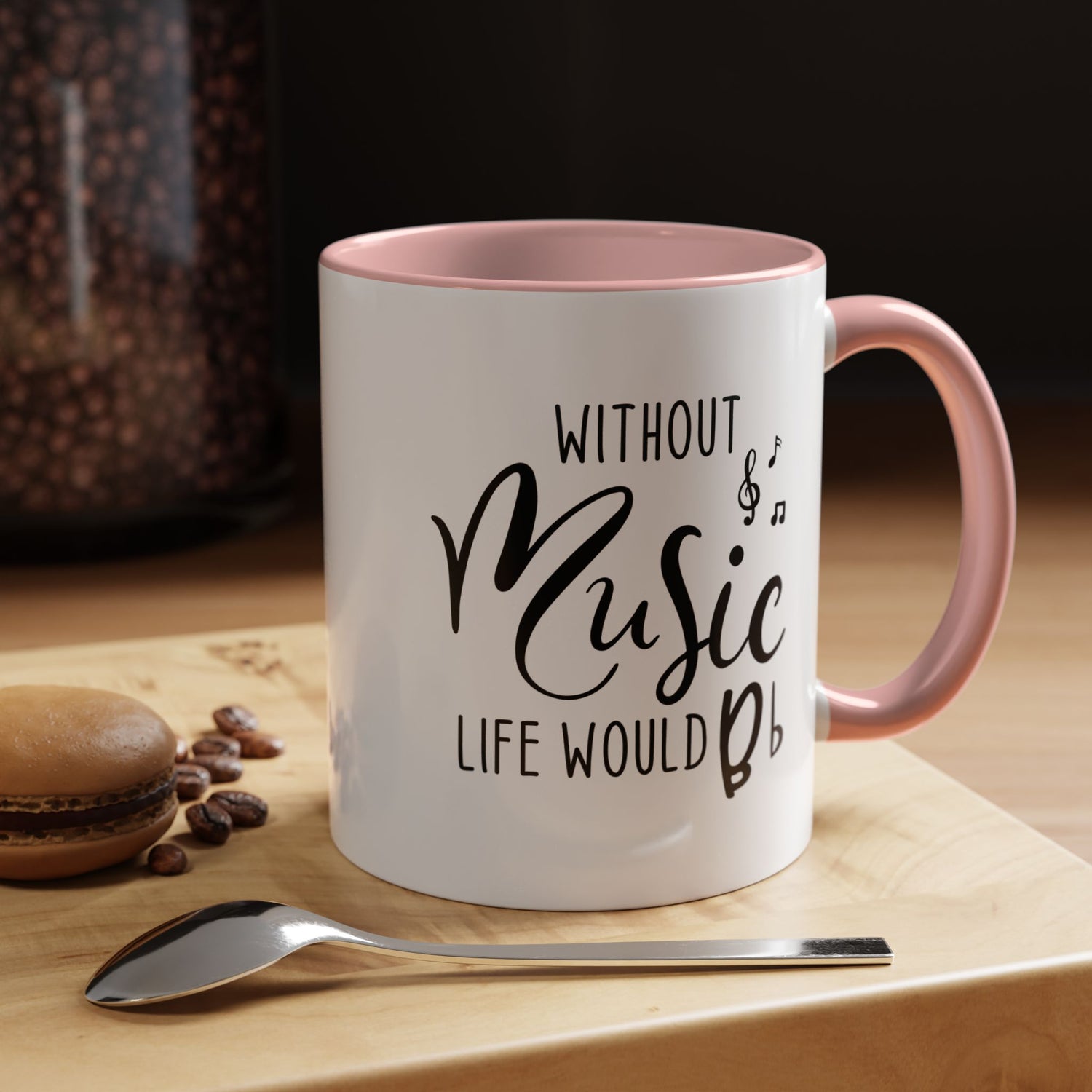 Music Lover Mug/Without Music/Accent Coffee Mug (11, 15oz)/Double-sided Mug/Music Quote Mug/Gifts for him/her/Music Teacher