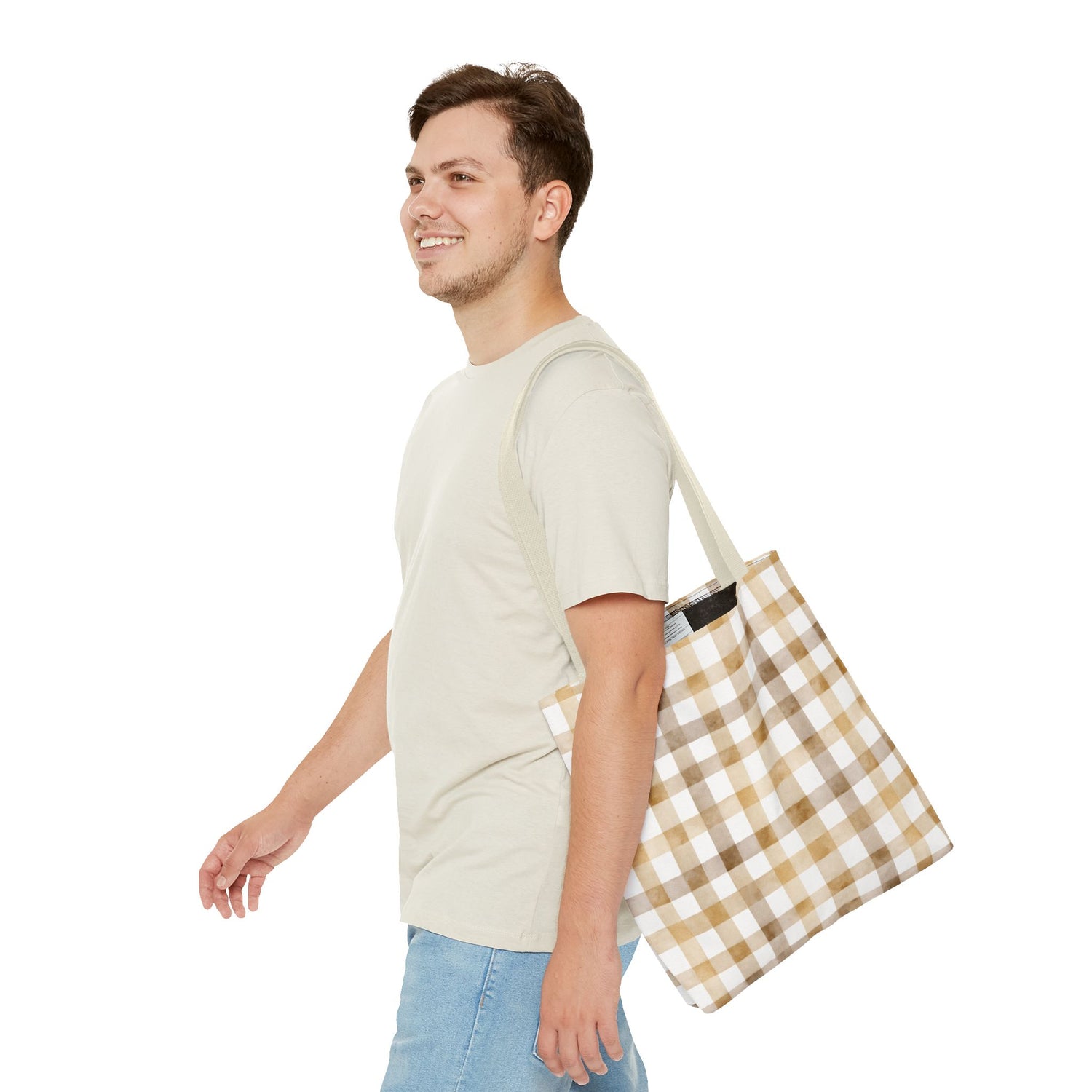 Chic Gingham Fall Tote Bag