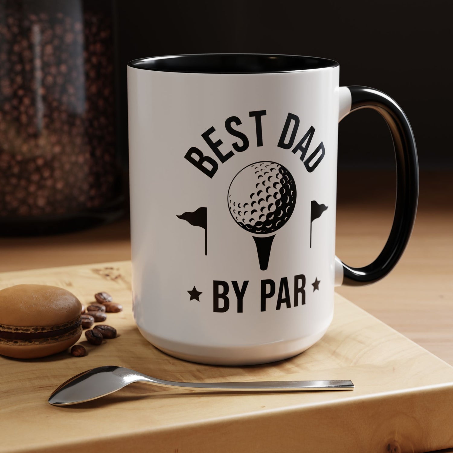 Dad Mug/Father's Day/Golfer/Gifts for him/Funny Mug/Accent Coffee Mug (11, 15oz) "Best Dad By Par"