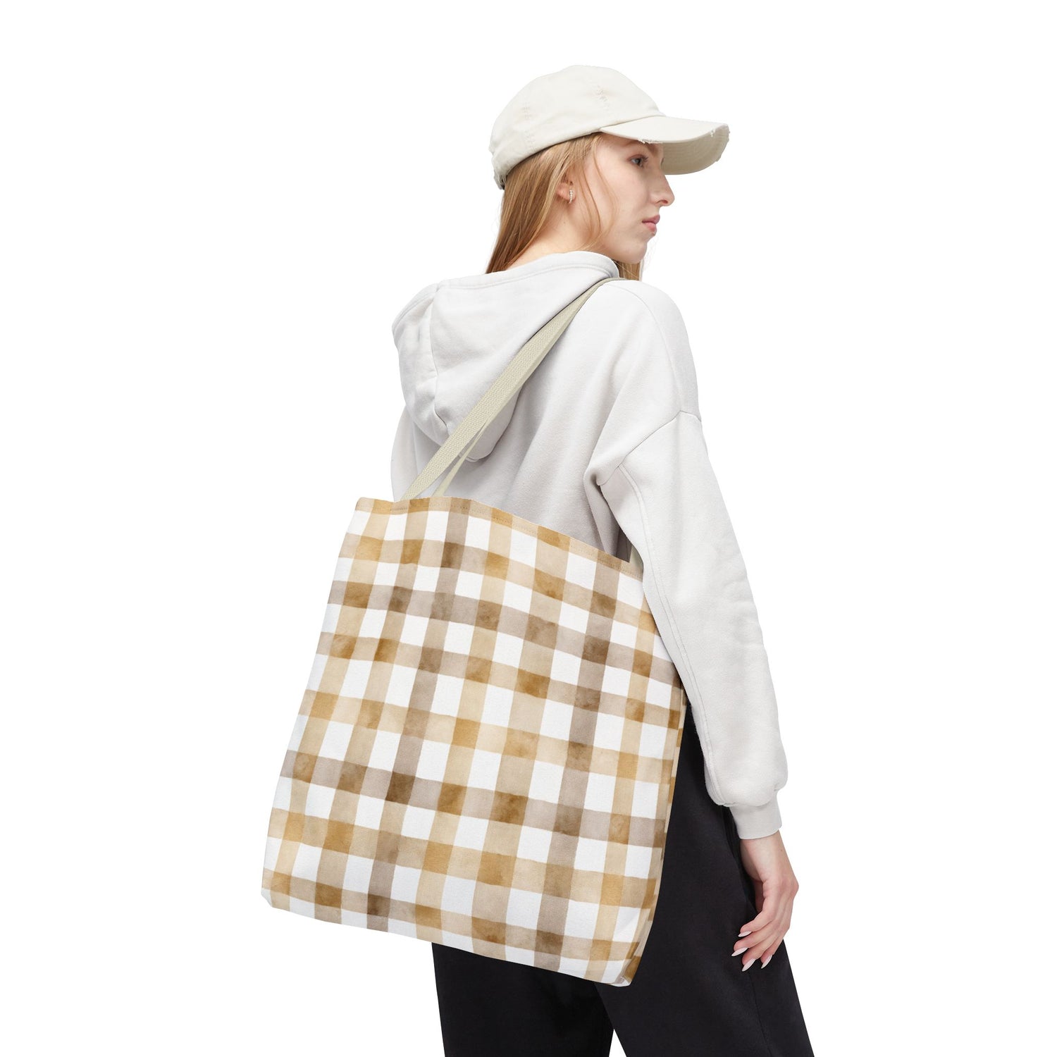 Chic Gingham Fall Tote Bag