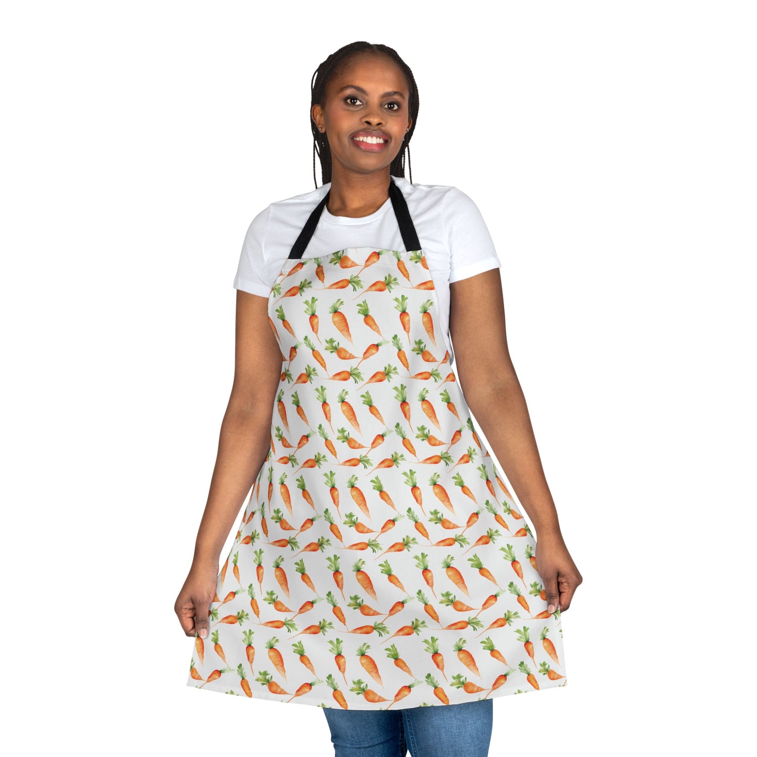 Carrot Print Apron, Whimsical Kitchen Gift, Gardening Apron, Cooking Accessory, Easter Decor, Vegetable Lover's Gift