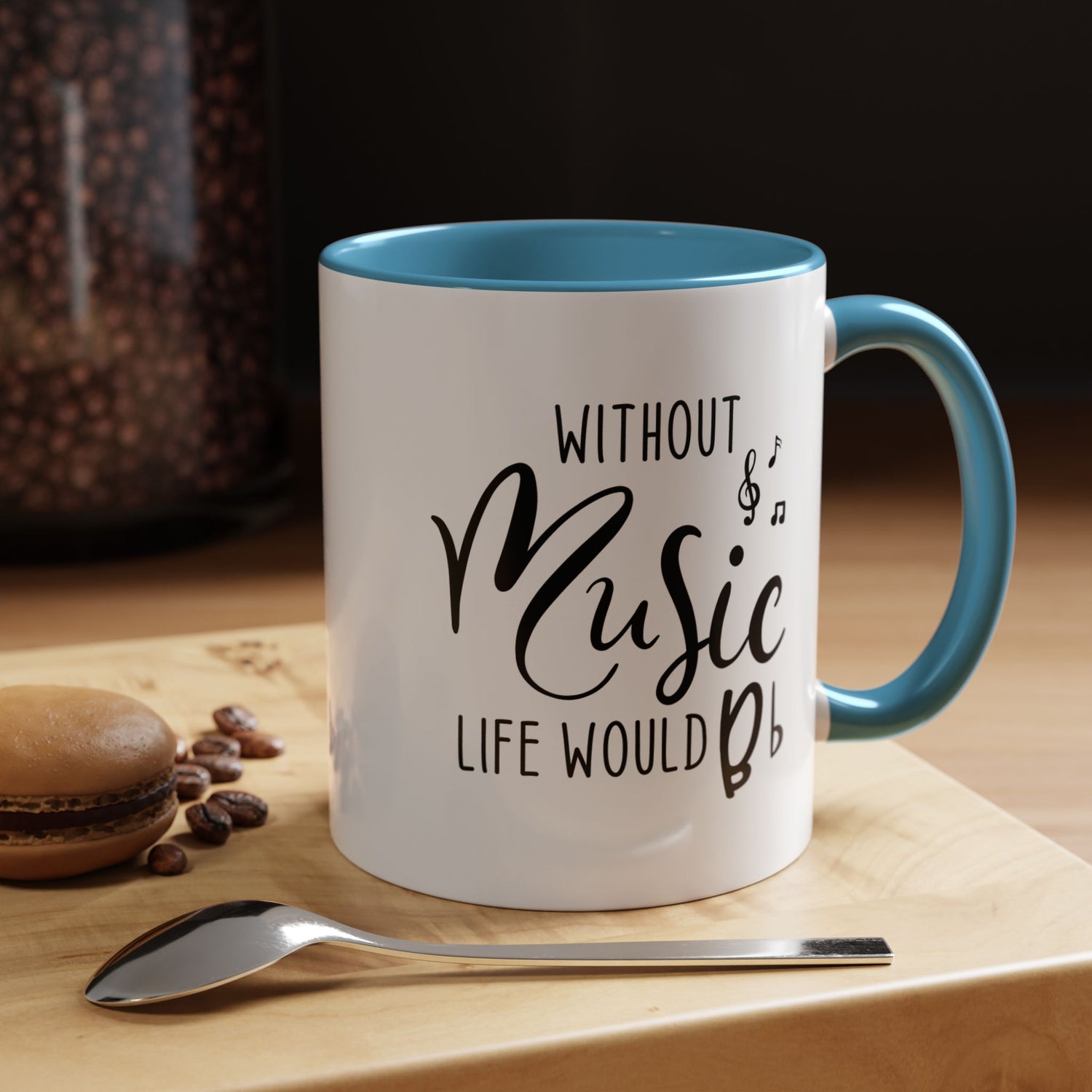 Music Lover Mug/Without Music/Accent Coffee Mug (11, 15oz)/Double-sided Mug/Music Quote Mug/Gifts for him/her/Music Teacher