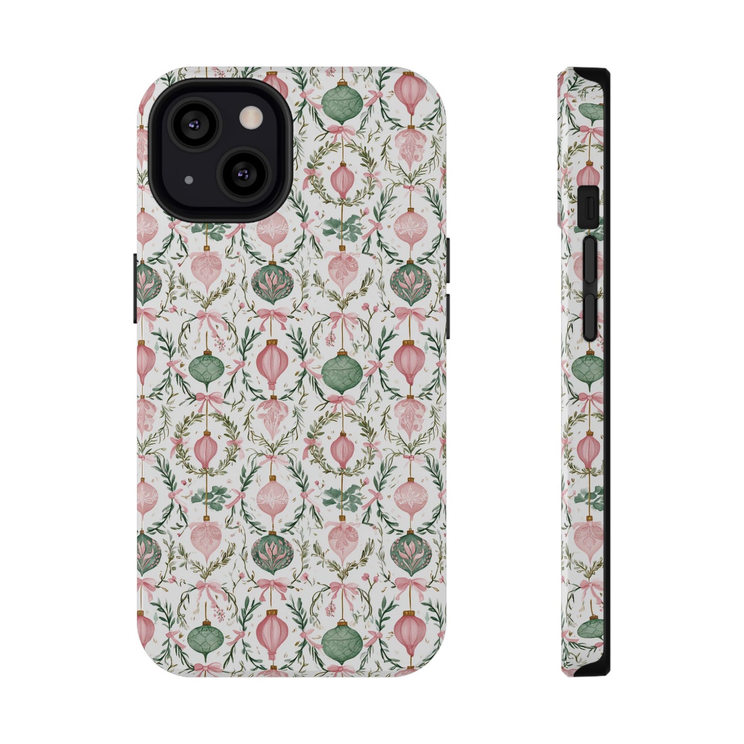 Phone case with floral and decorative pattern on a white background