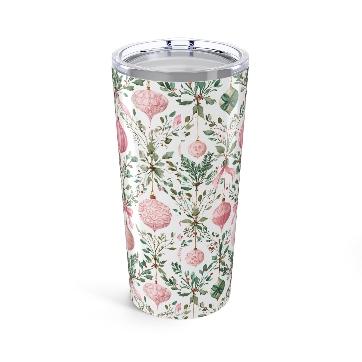 Festive Holiday Ornaments 20oz, Stainless Steel Tumbler