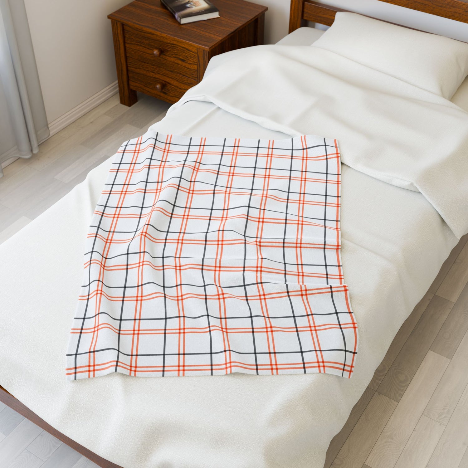 Cozy Velveteen Plush Blanket, Warm Throw Blanket, Gift for Home Decor, Perfect for Cozy Nights, Checkered Design Blanket, Winter Essentials
