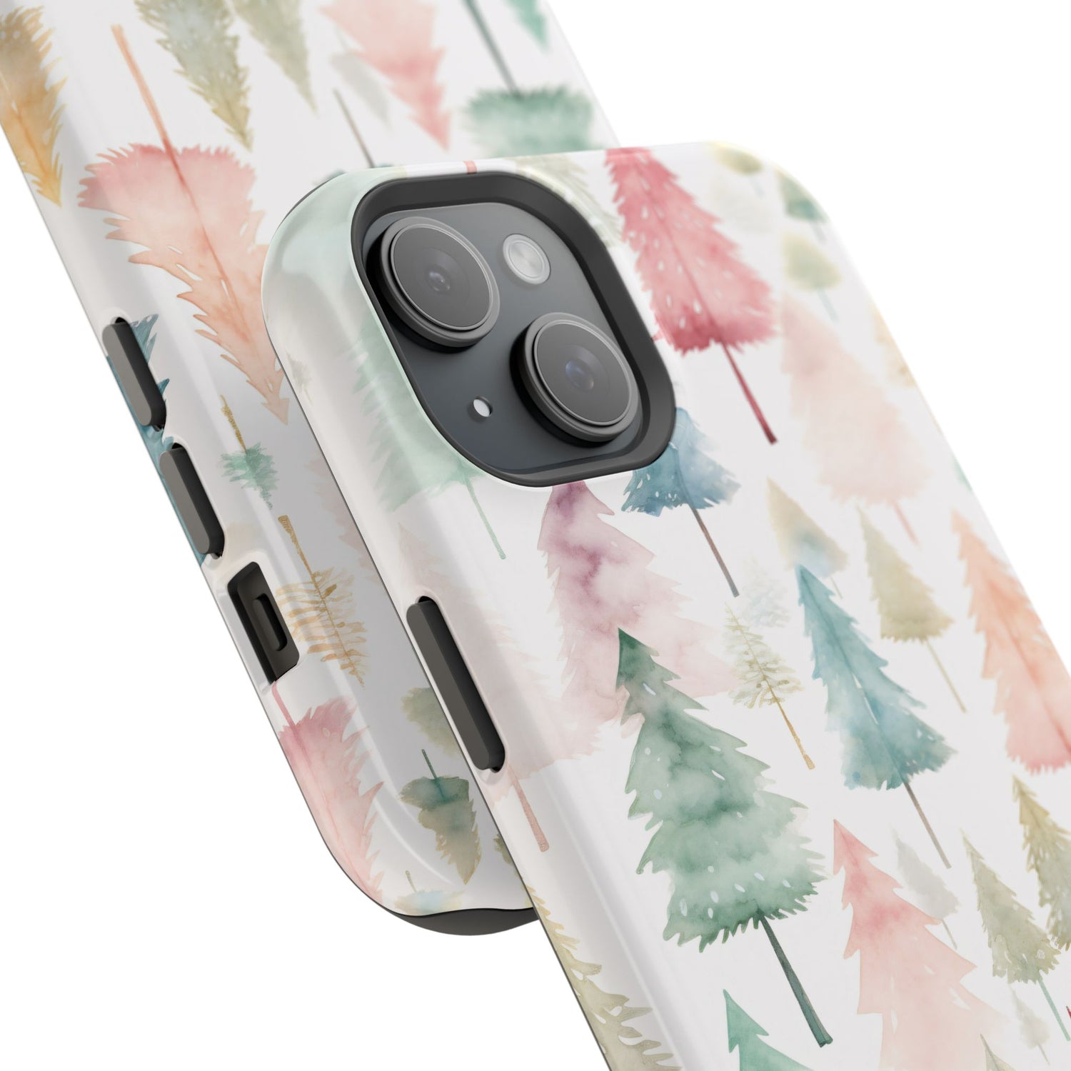 Watercolor Christmas Trees Impact-Resistant Phone Case, iPhone, Samsung