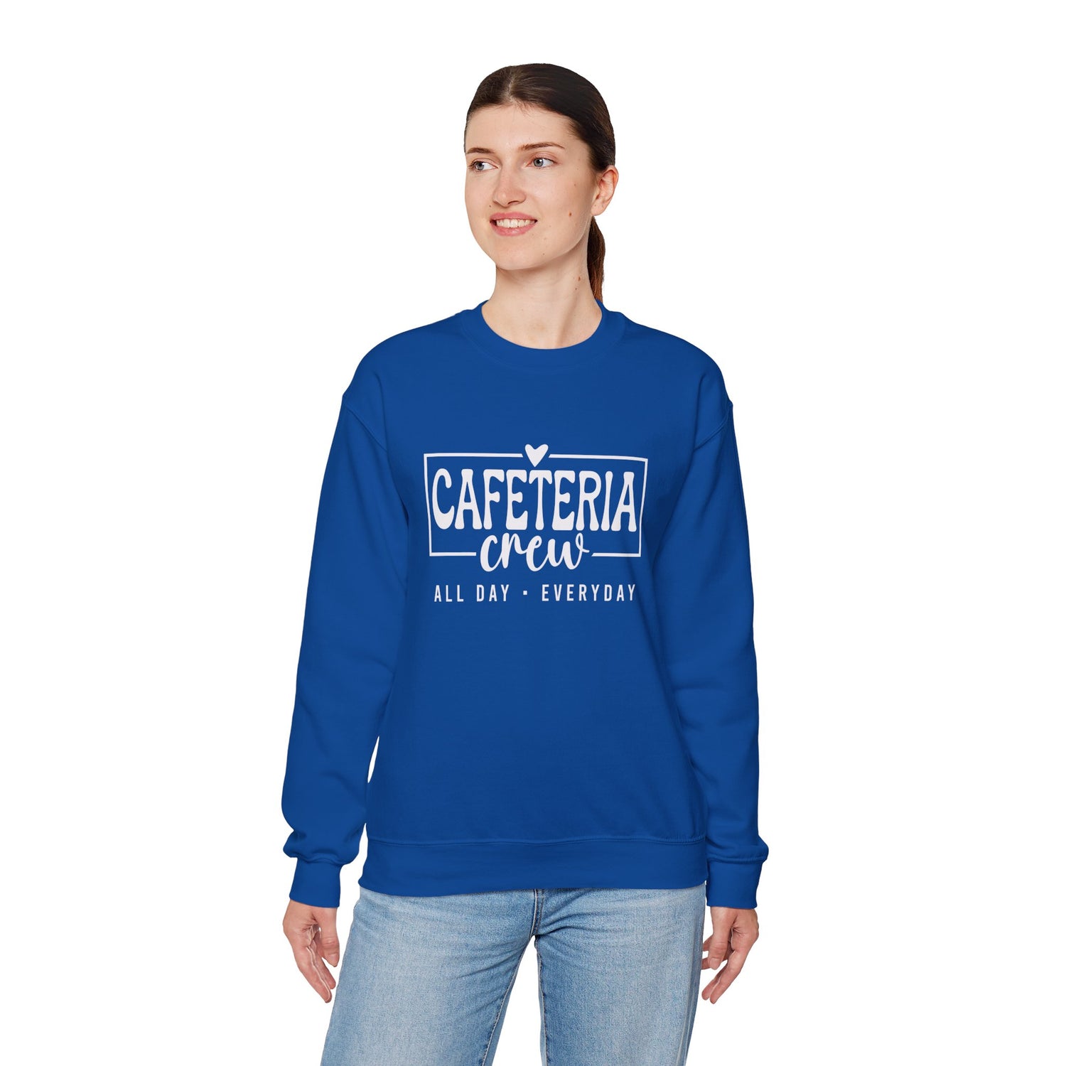 Cafeteria Crew Sweatshirt, Cozy Crewneck, Everyday Style, Gift for Foodies, Casual Wear, School Spirit Apparel