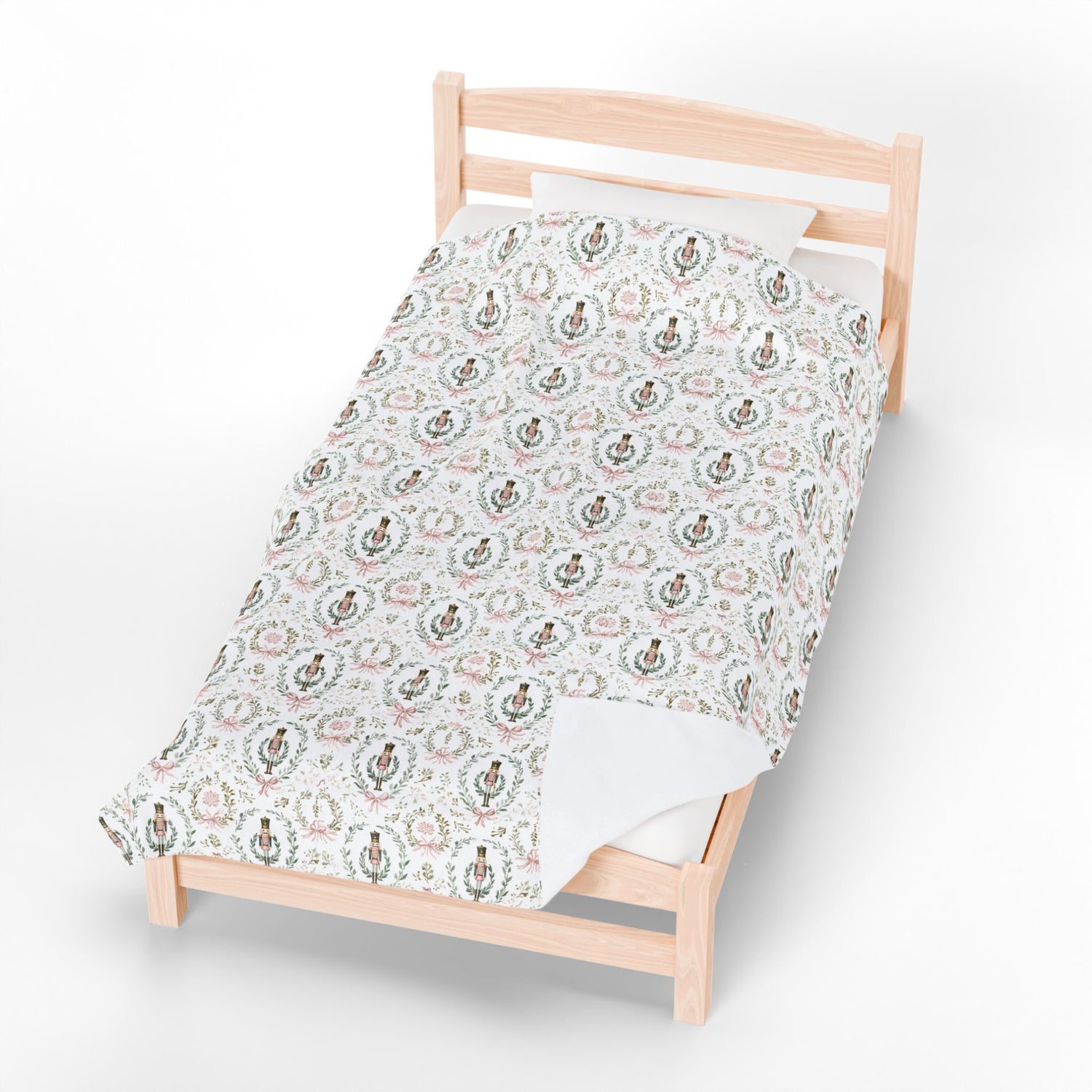 Cozy Velveteen Plush Blanket for Winter, Elegant Nutcracker