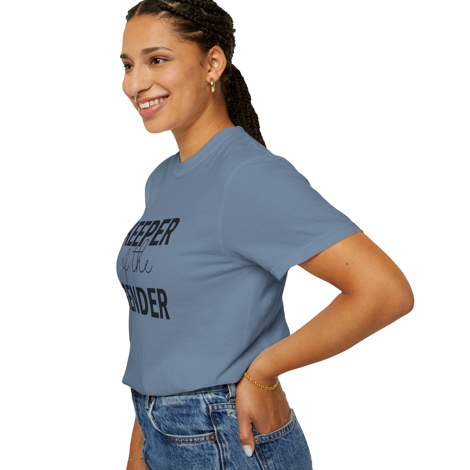 Unisex Garment-Dyed T-Shirt with 'Keeper of the Gender' Print | Funny New Baby Shirt, Casual Wear, Gender Reveal