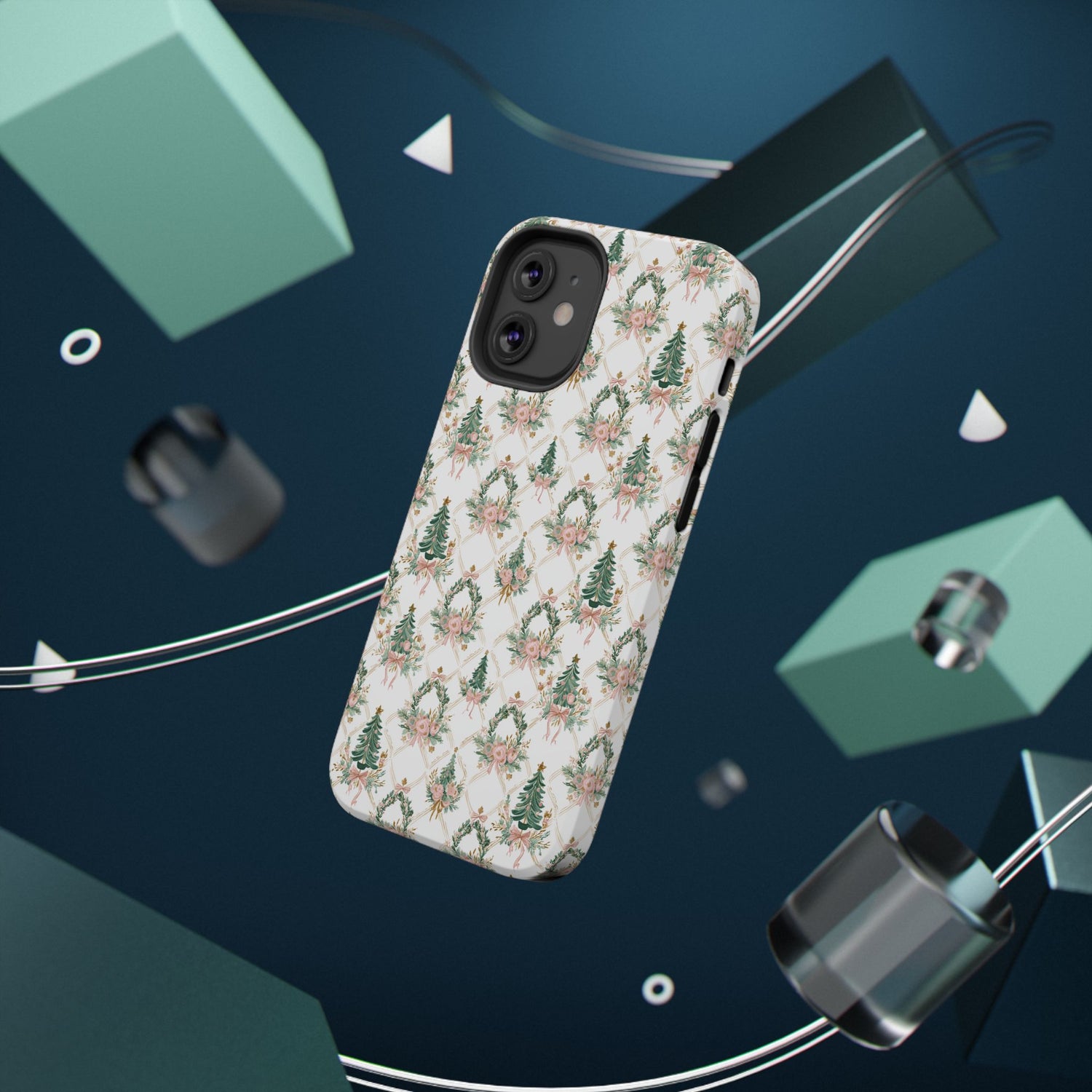 Impact-Resistant Phone Case - Festive Floral Design, Impact-Resistant, iPhone, Samsung