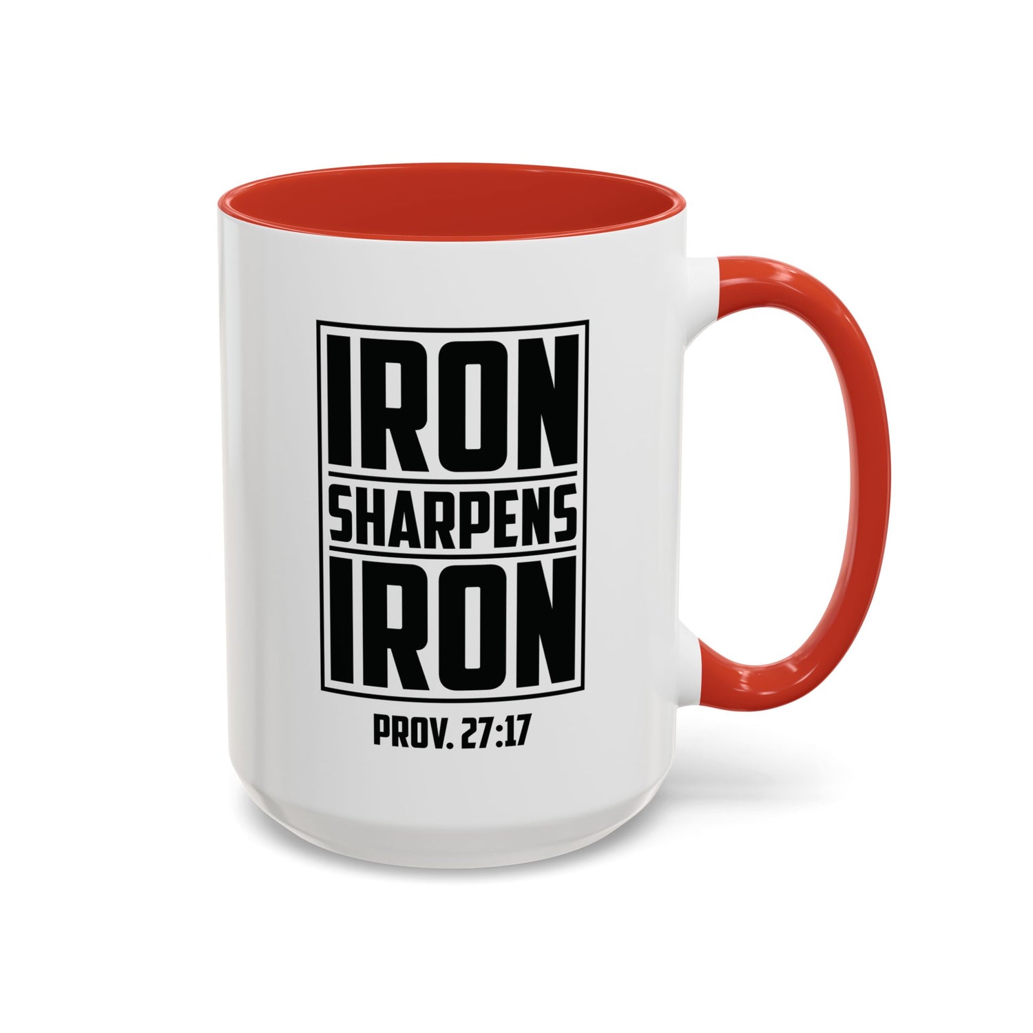 Iron Sharpens Iron Coffee Mug - Inspirational Gift for Friends, Motivational Mug, Proverbs 27:17, Home Office Coffee Cup, Encouragement Mug