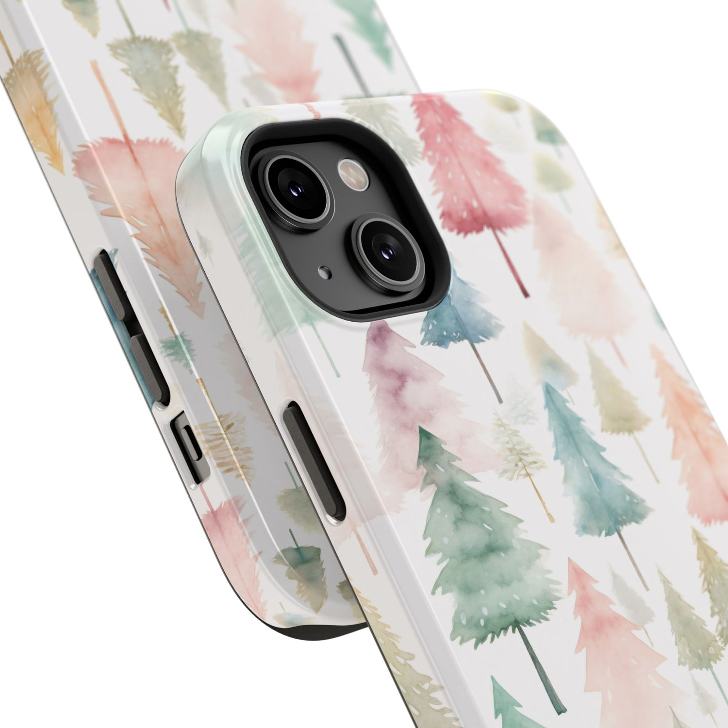 Watercolor Christmas Trees Impact-Resistant Phone Case, iPhone, Samsung