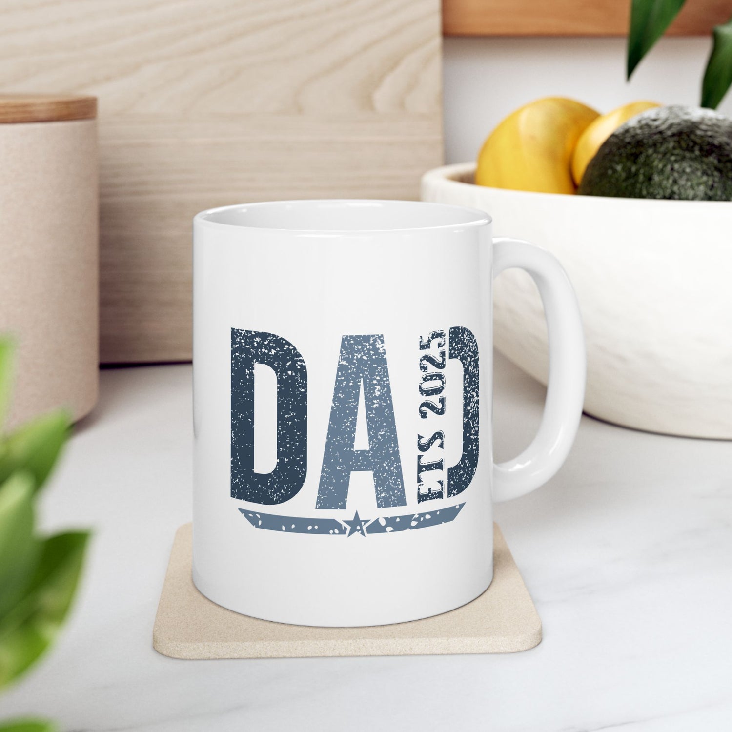 Dad Ceramic Mug, Coffee Cup Gift for Dad, Father's Day Present, Home Office Decor, Family Gift Idea