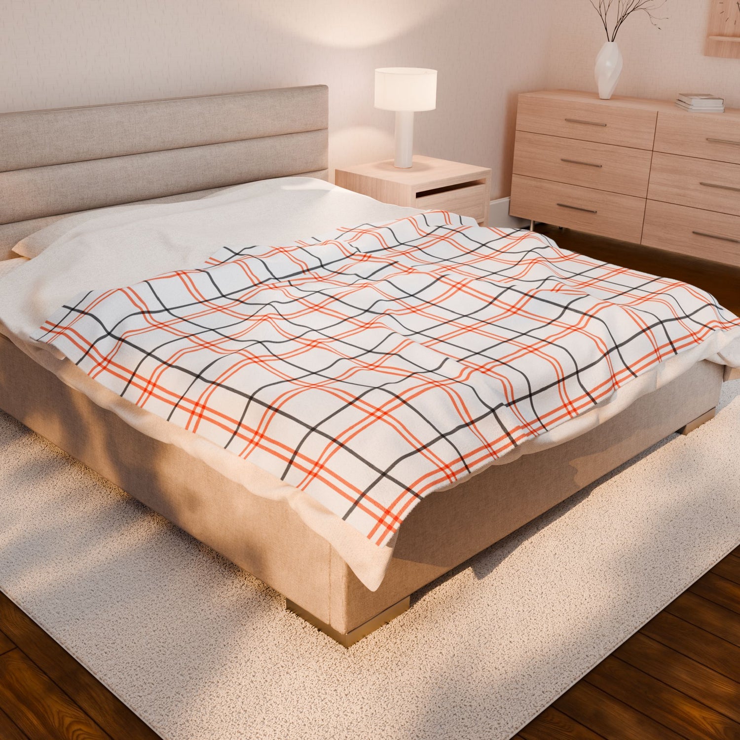 Cozy Velveteen Plush Blanket, Warm Throw Blanket, Gift for Home Decor, Perfect for Cozy Nights, Checkered Design Blanket, Winter Essentials