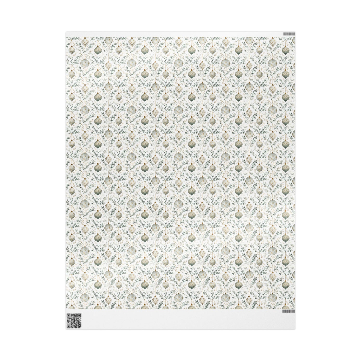 Premium Wrapping Paper – Green Gold Ornaments