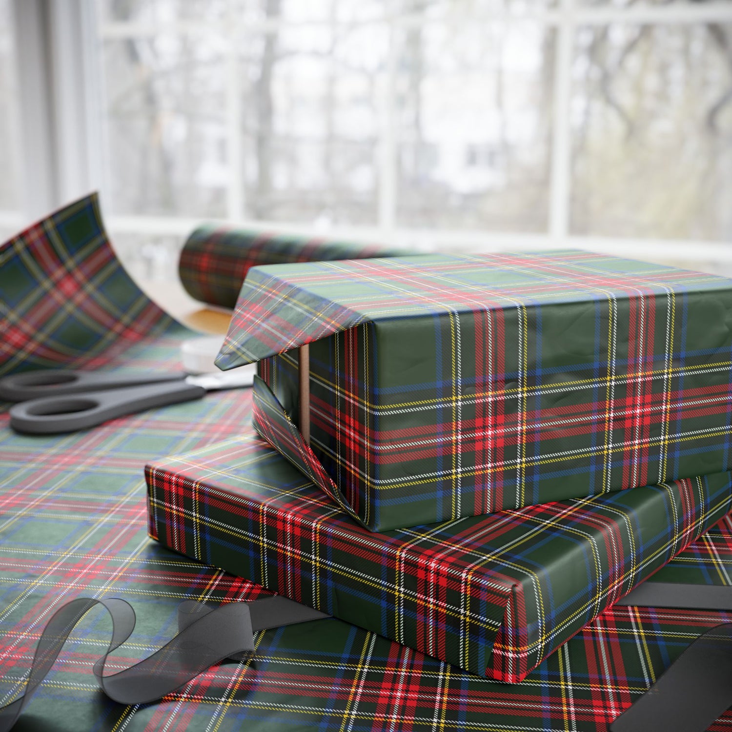 Premium Wrapping Paper- Festive Tartan Plaid