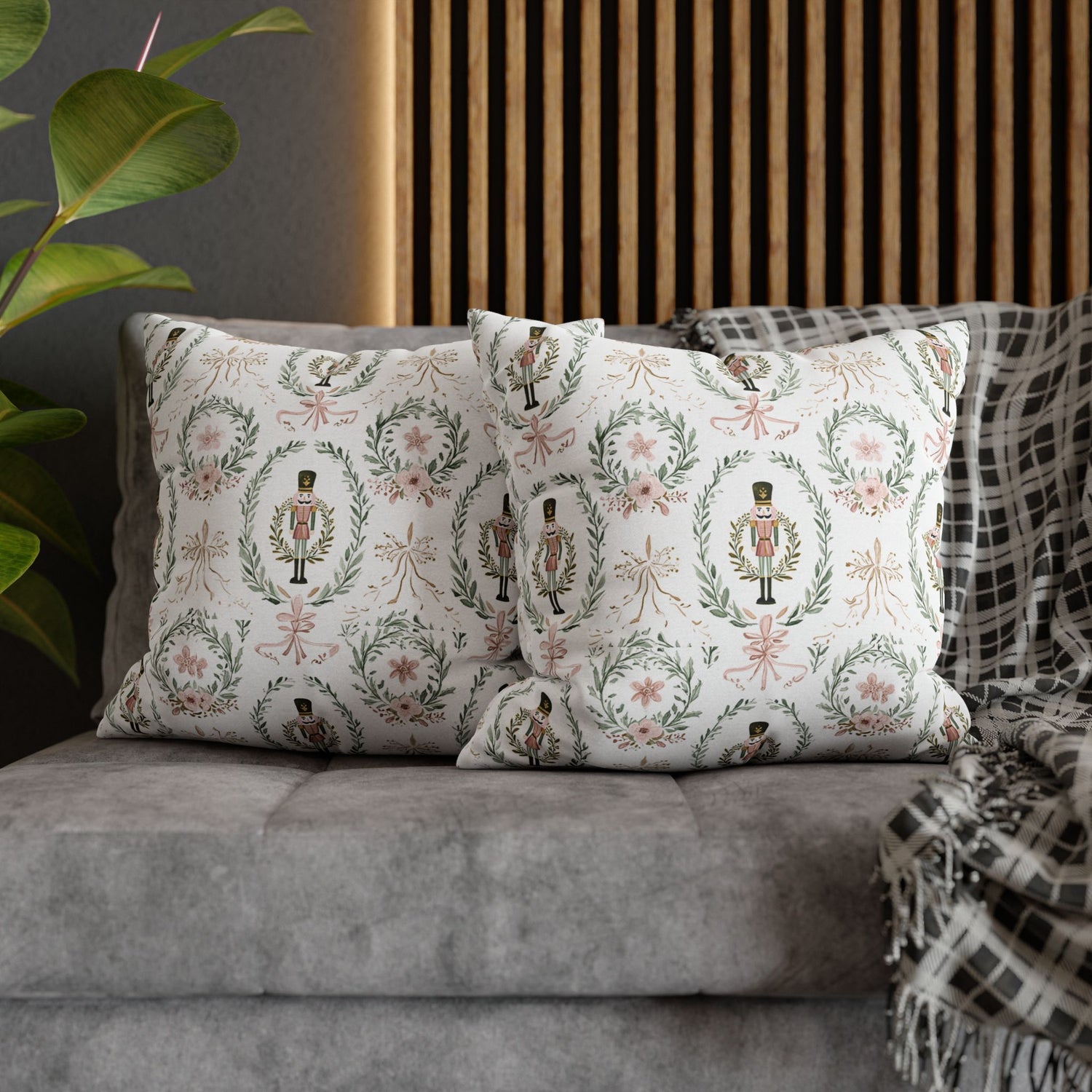 Nutcracker Holiday Throw Pillow Cover