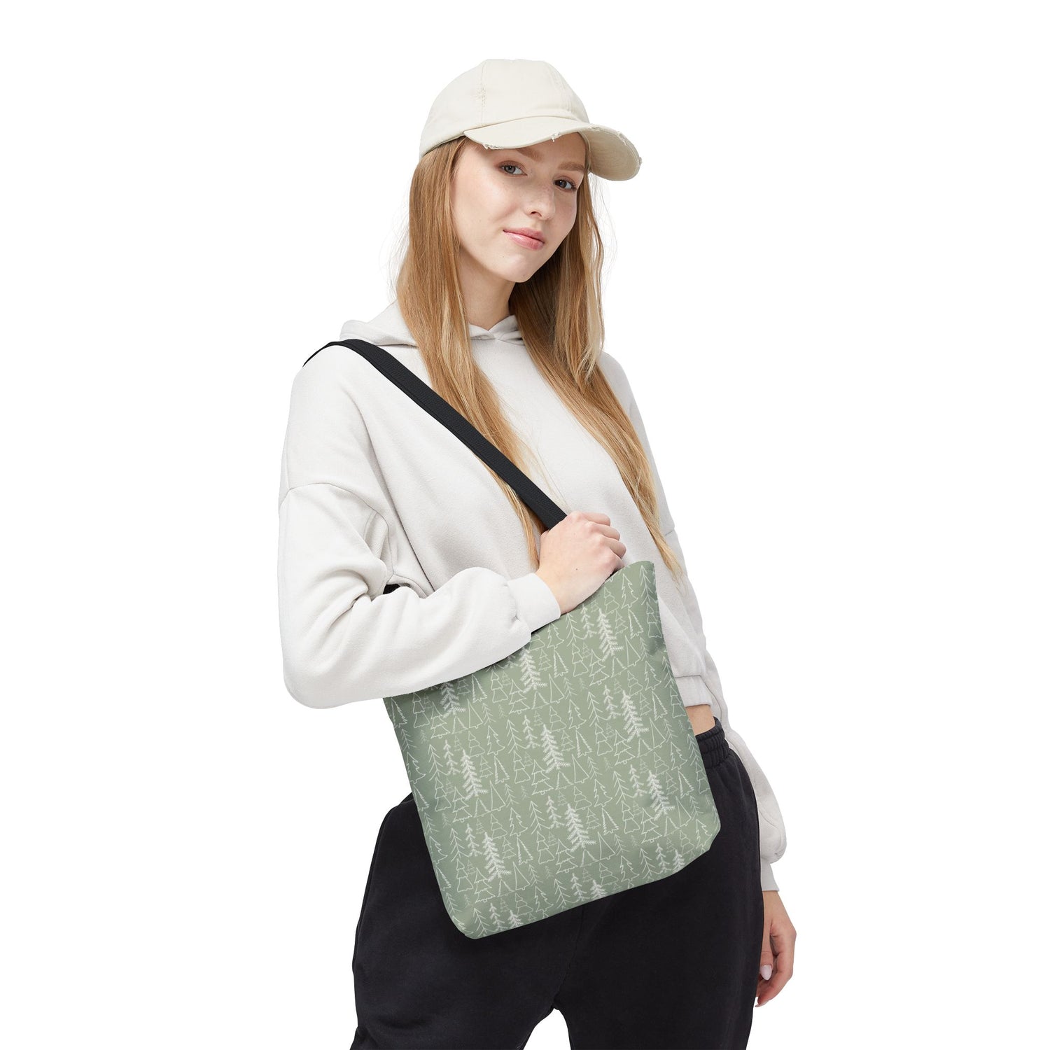 Cream Christmas Trees Tote Bag
