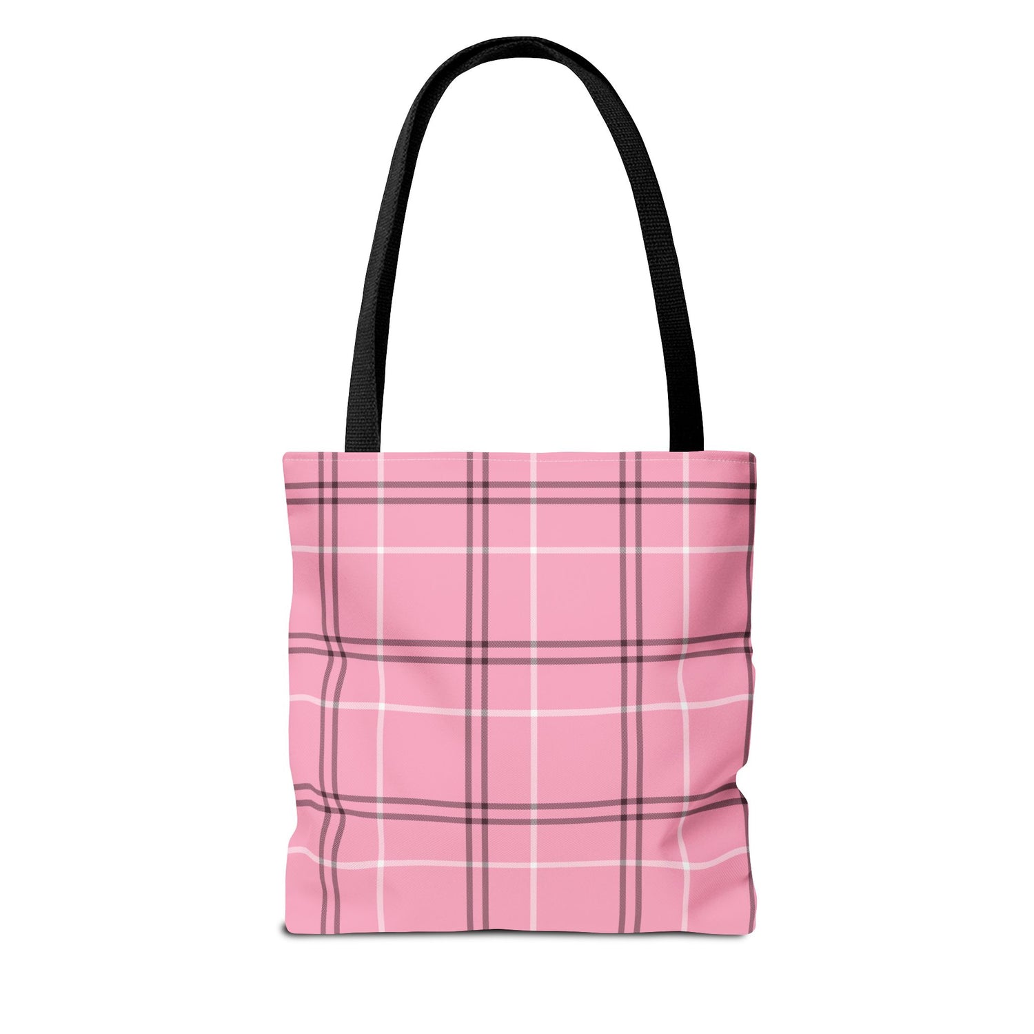 Pink and Black Plaid Tote Bag