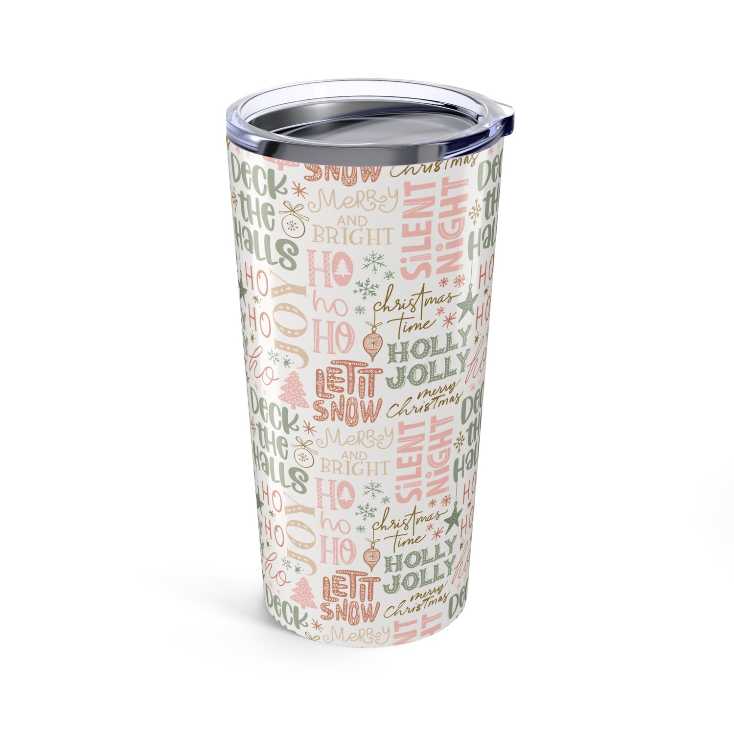 Holiday Tumbler 20oz - Deck the Halls, Stainless Steel