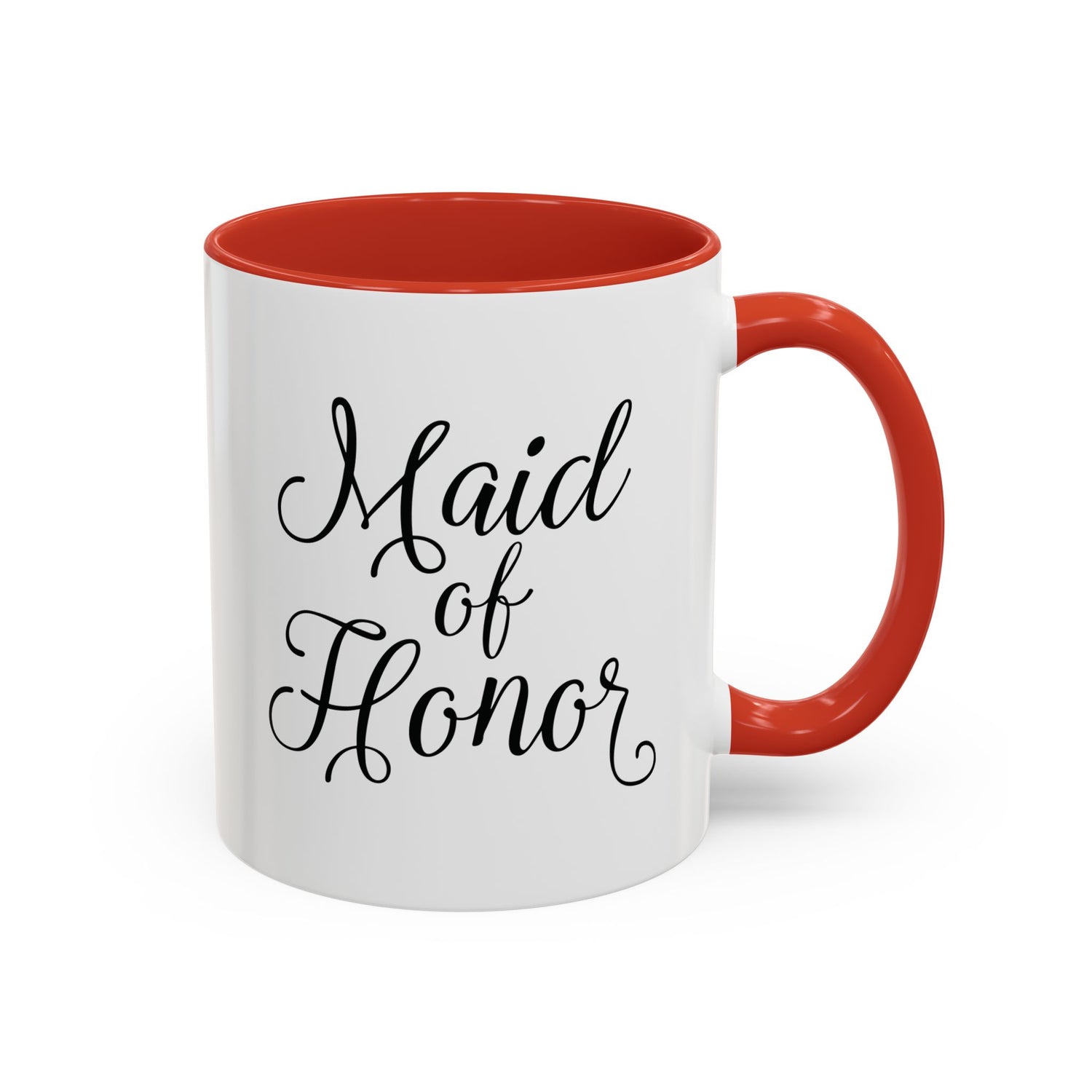 Maid of Honor Mug/Gift/Wedding Party Gift/Gifts for Her/Accent Coffee Mug (11, 15oz) "Maid of Honor"