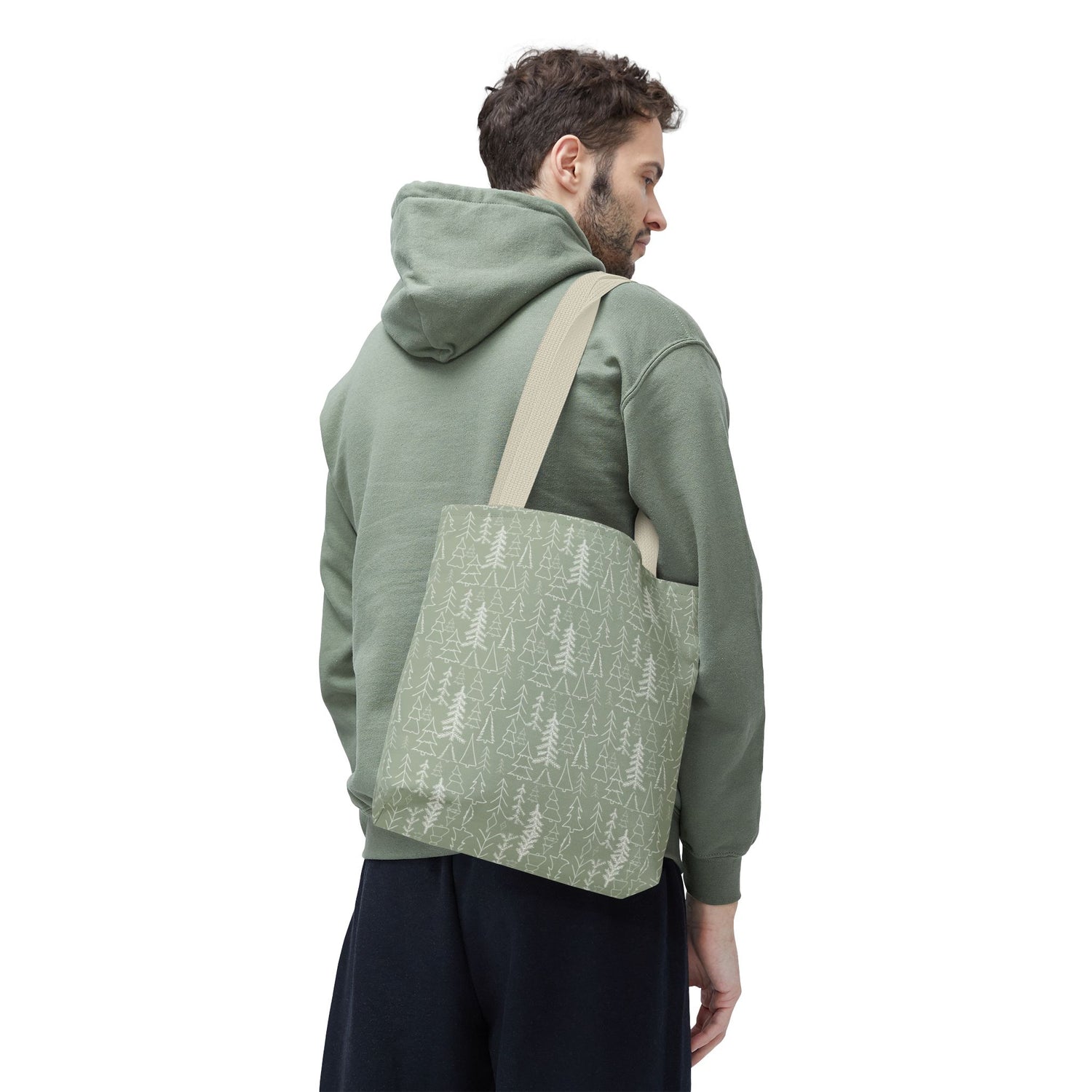 Cream Christmas Trees Tote Bag