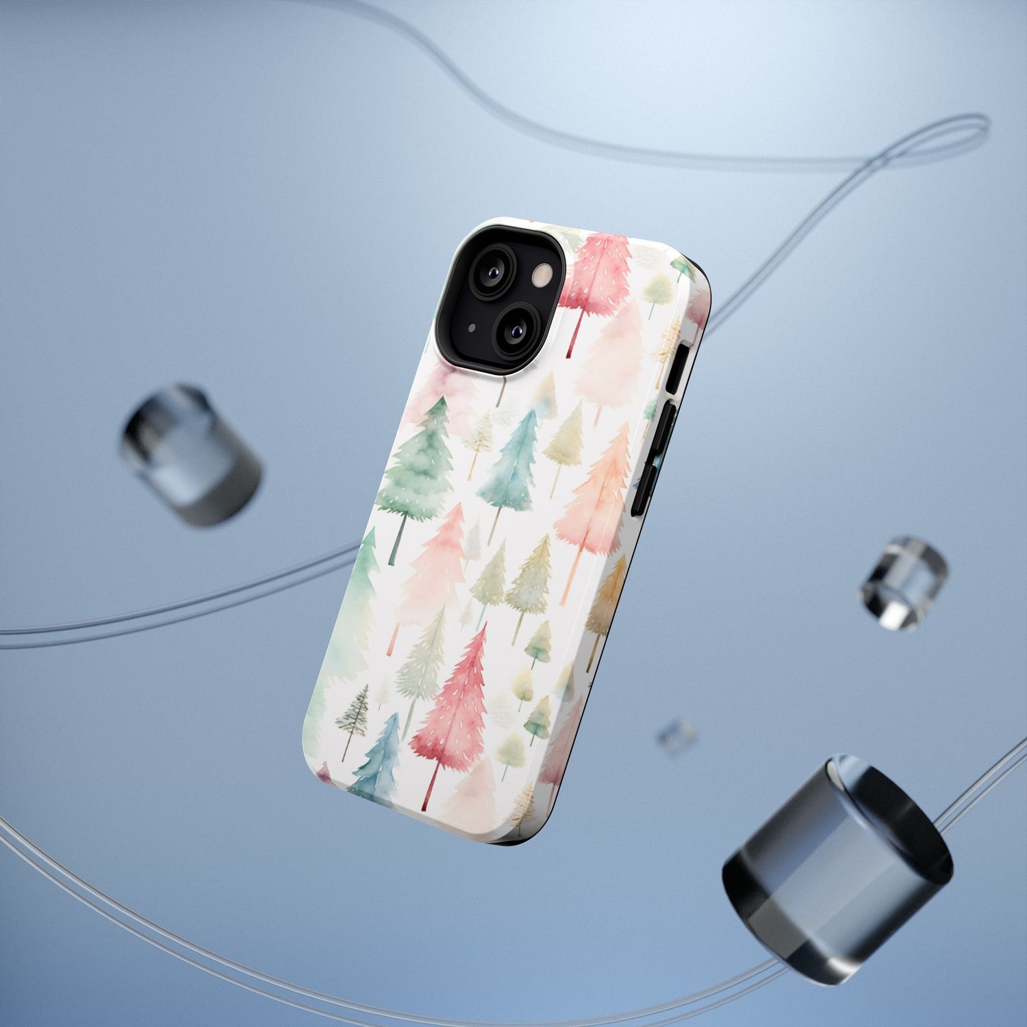 Watercolor Christmas Trees Impact-Resistant Phone Case, iPhone, Samsung