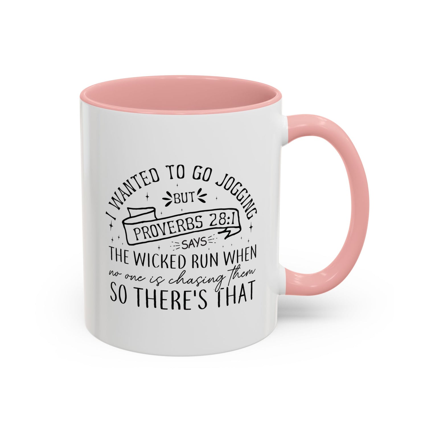 Inspirational Coffee Mug for Christian Joggers, Proverbs 28:1 Quote Mug, Funny Workout Gift, Motivational Drinkware, Exercise Humor