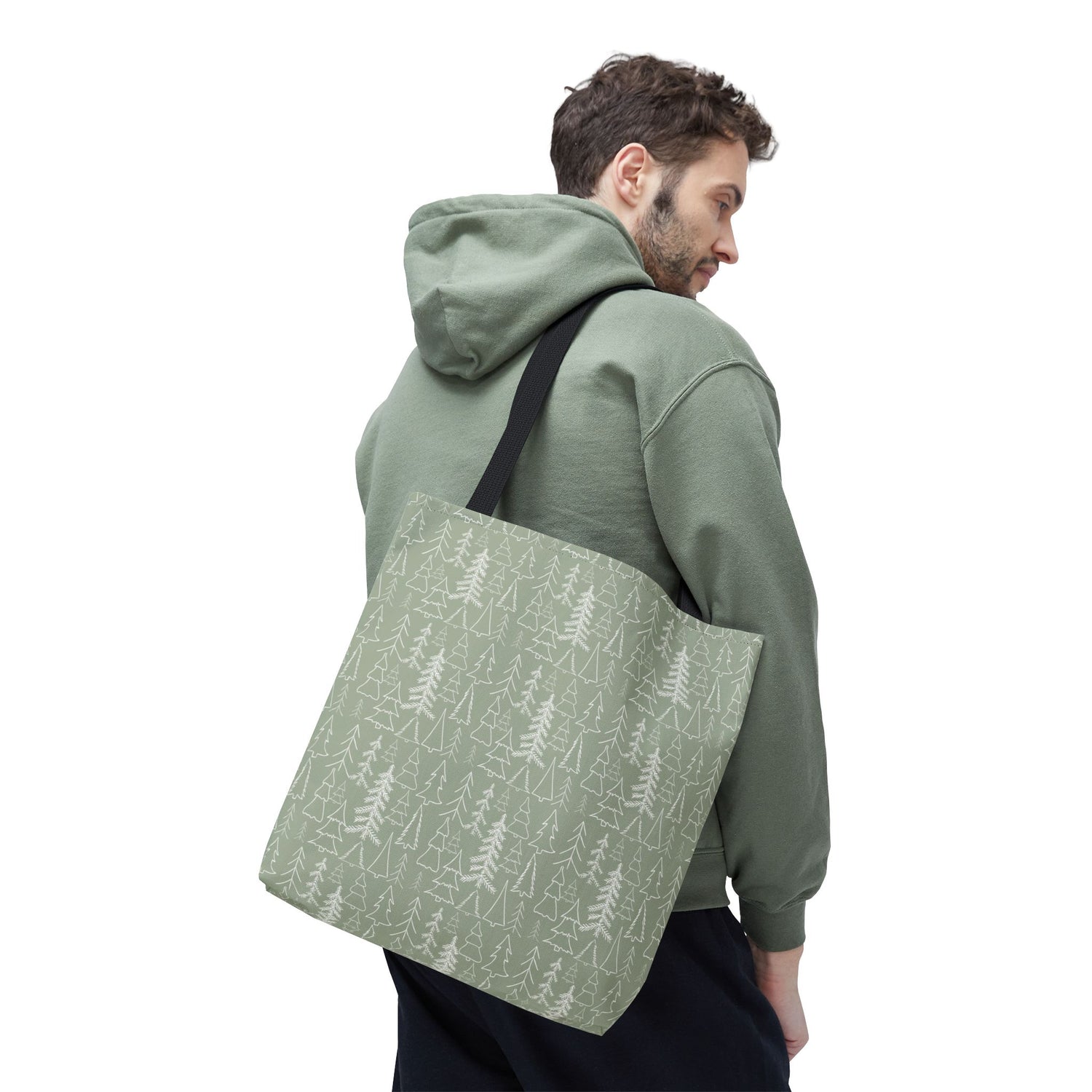 Cream Christmas Trees Tote Bag