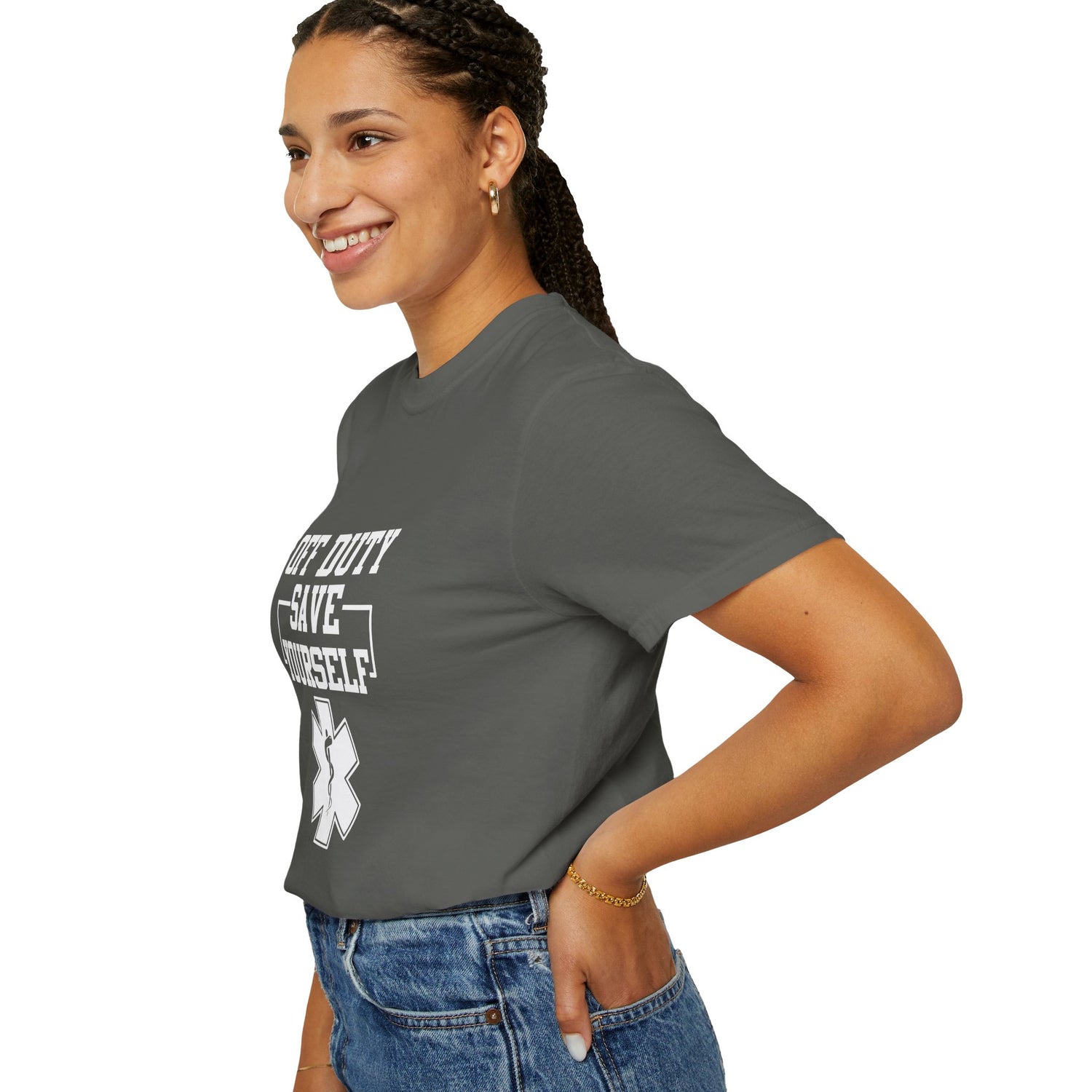 Unisex Off Duty T-Shirt, EMS Gift, First Responder Tee, Paramedic Humor Shirt, Casual Wear, Emergency Services Apparel