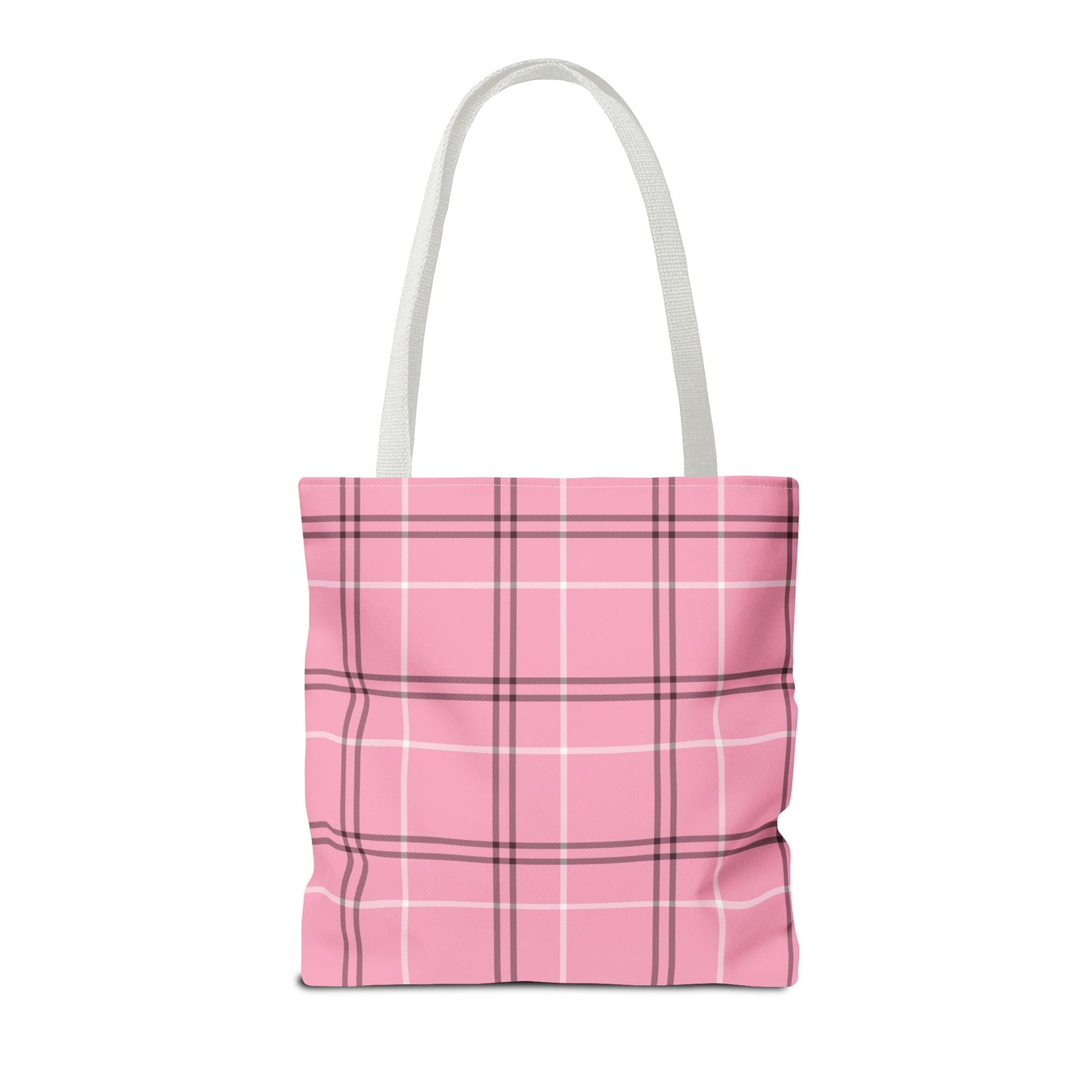 Pink and Black Plaid Tote Bag