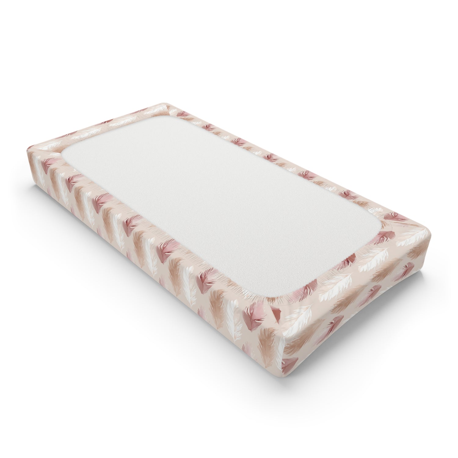 Baby Changing Pad Cover Baby Boho Dusty Pink Feathers