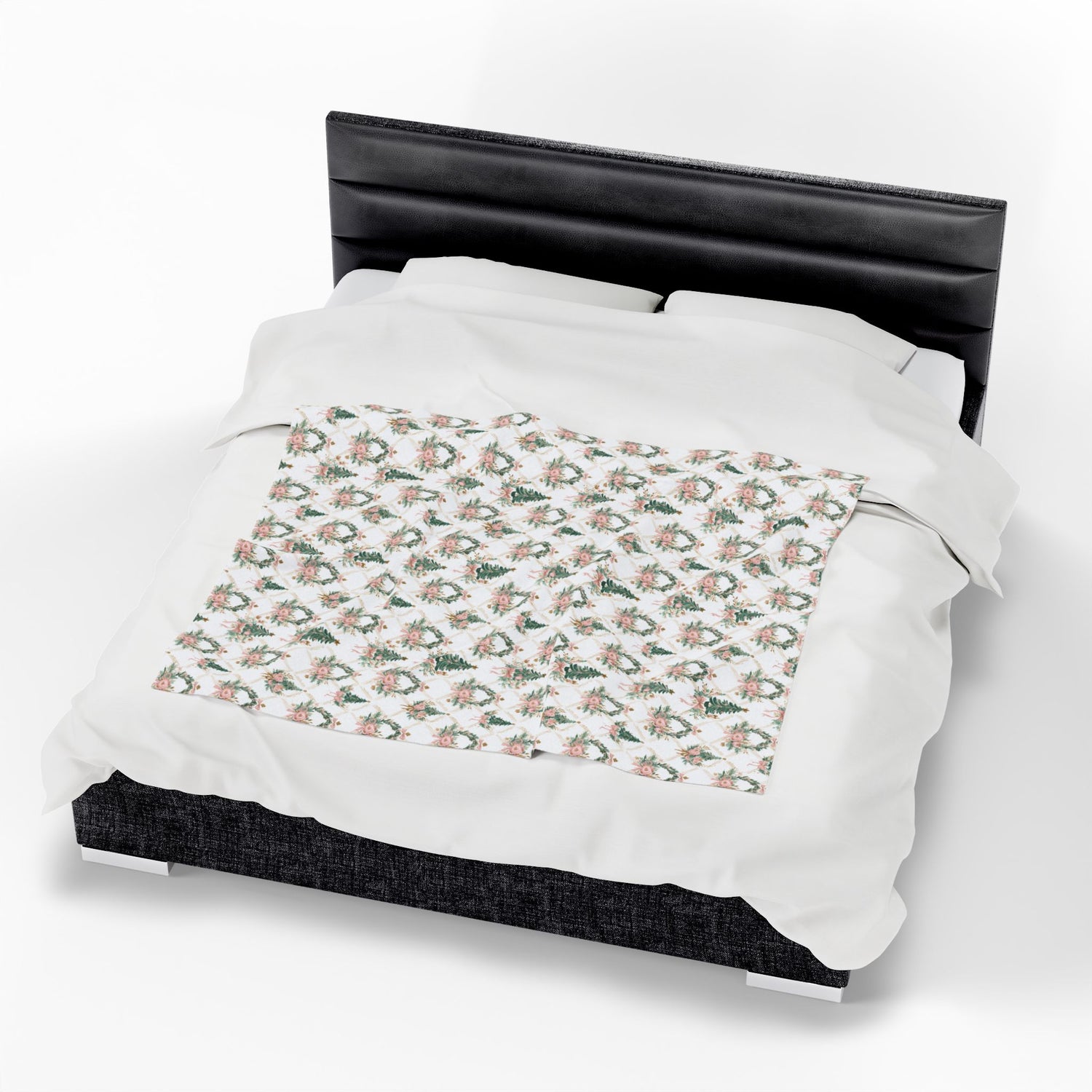 Elegant Christmas Trees Velveteen Plush Blanket