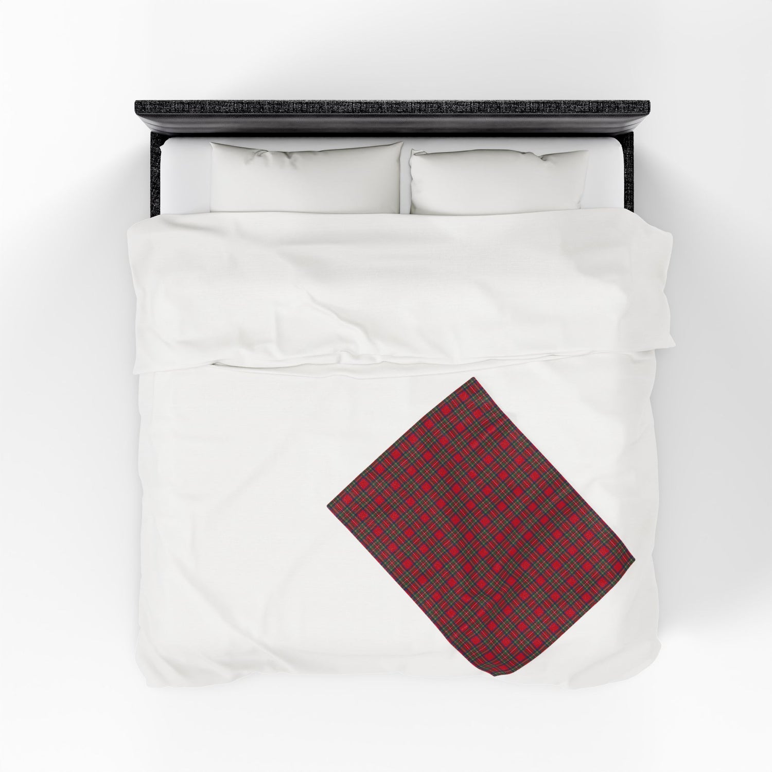 Cozy Plaid Velveteen Blanket Throw in Red Tartan Plaid
