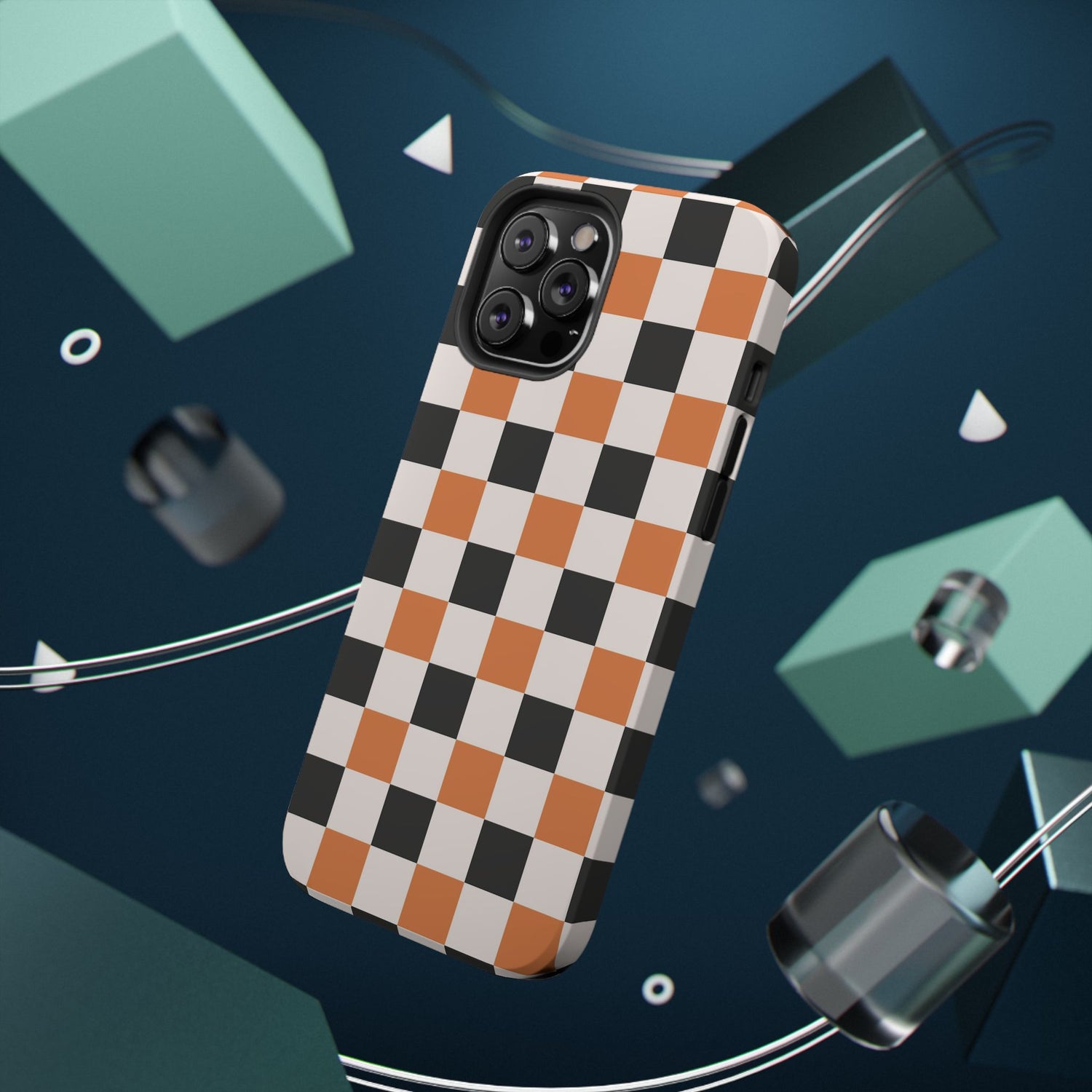 Trendy Halloween Checkerboard Phone Case | Impact-Resistant, iPhone, Samsung