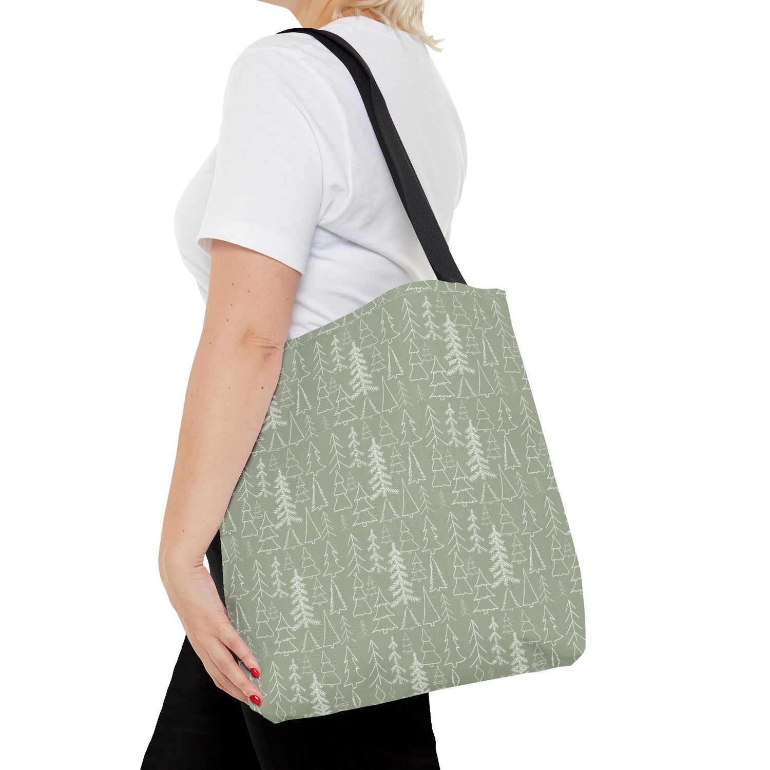 Cream Christmas Trees Tote Bag