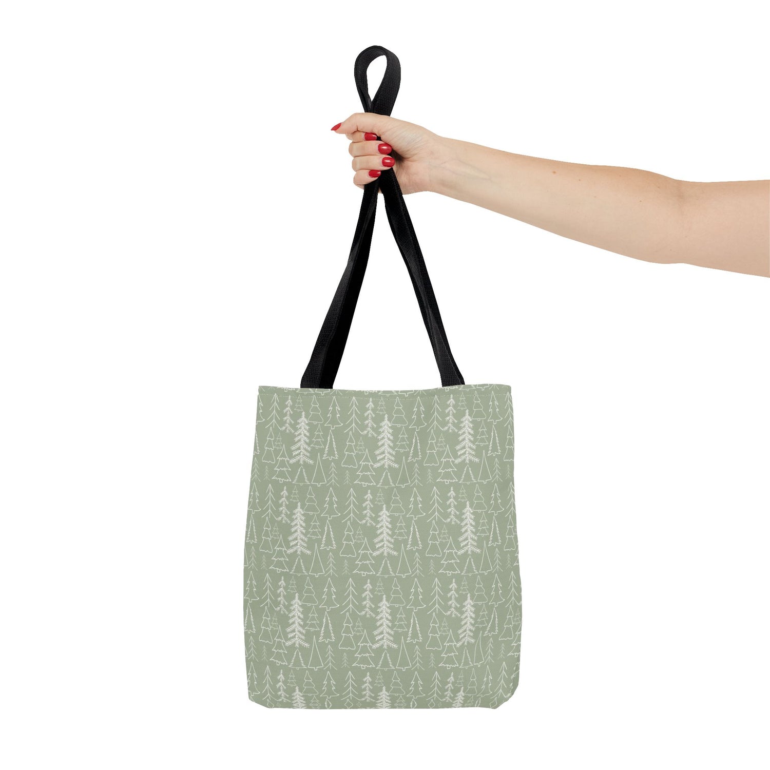 Cream Christmas Trees Tote Bag