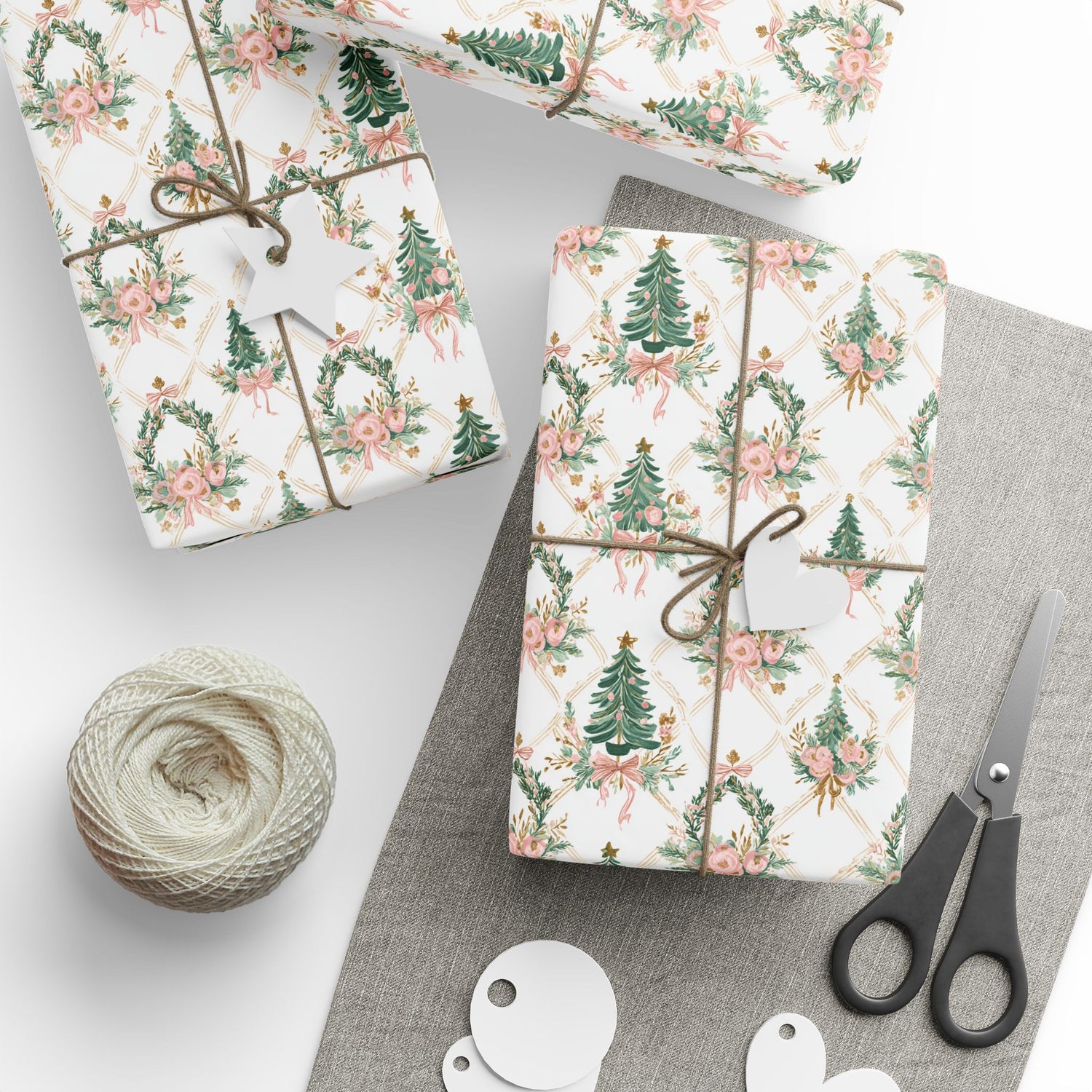 Premium Wrapping Paper- Elegant Floral Trees