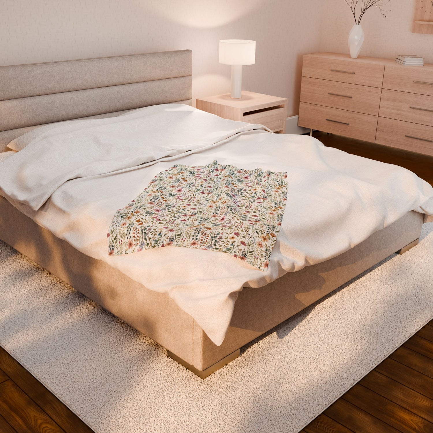 Floral Velveteen Plush Blanket