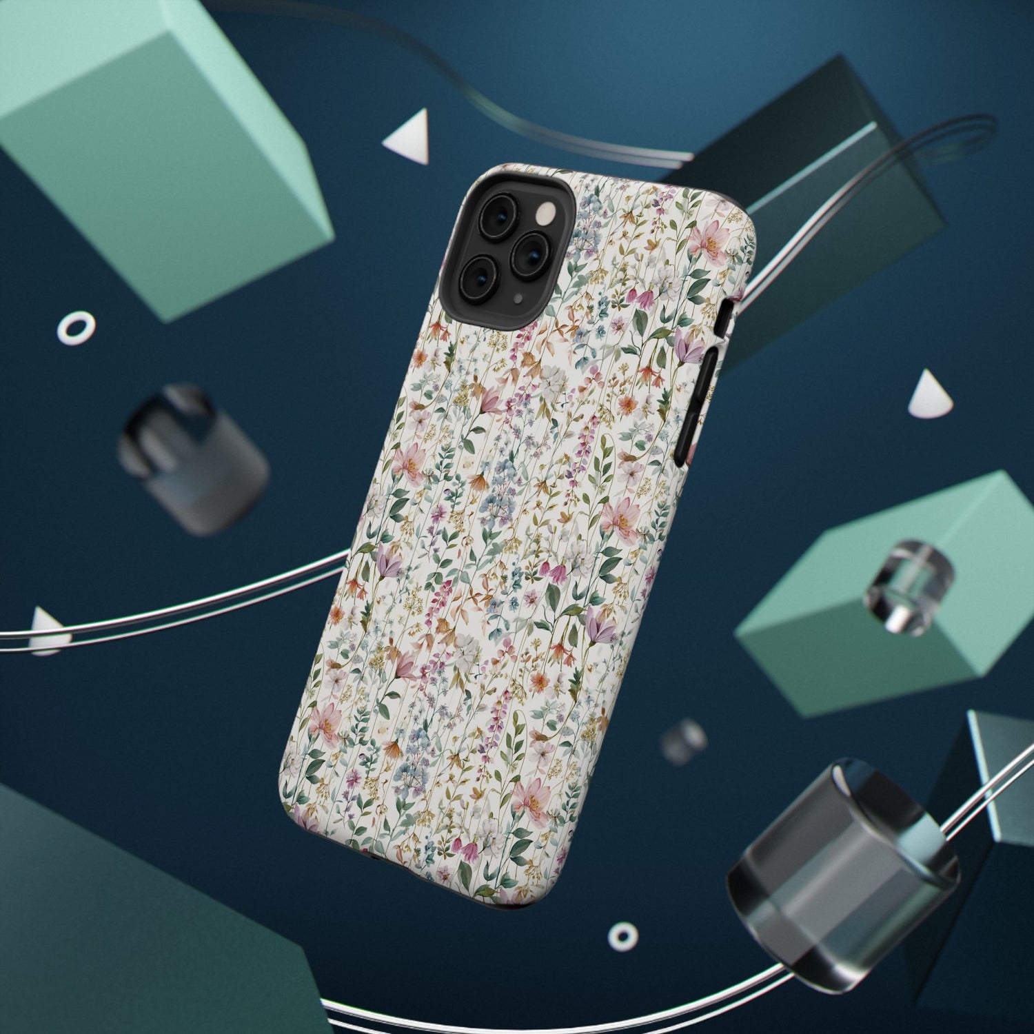 Floral Impact-Resistant Phone Case, iPhone, Samsung