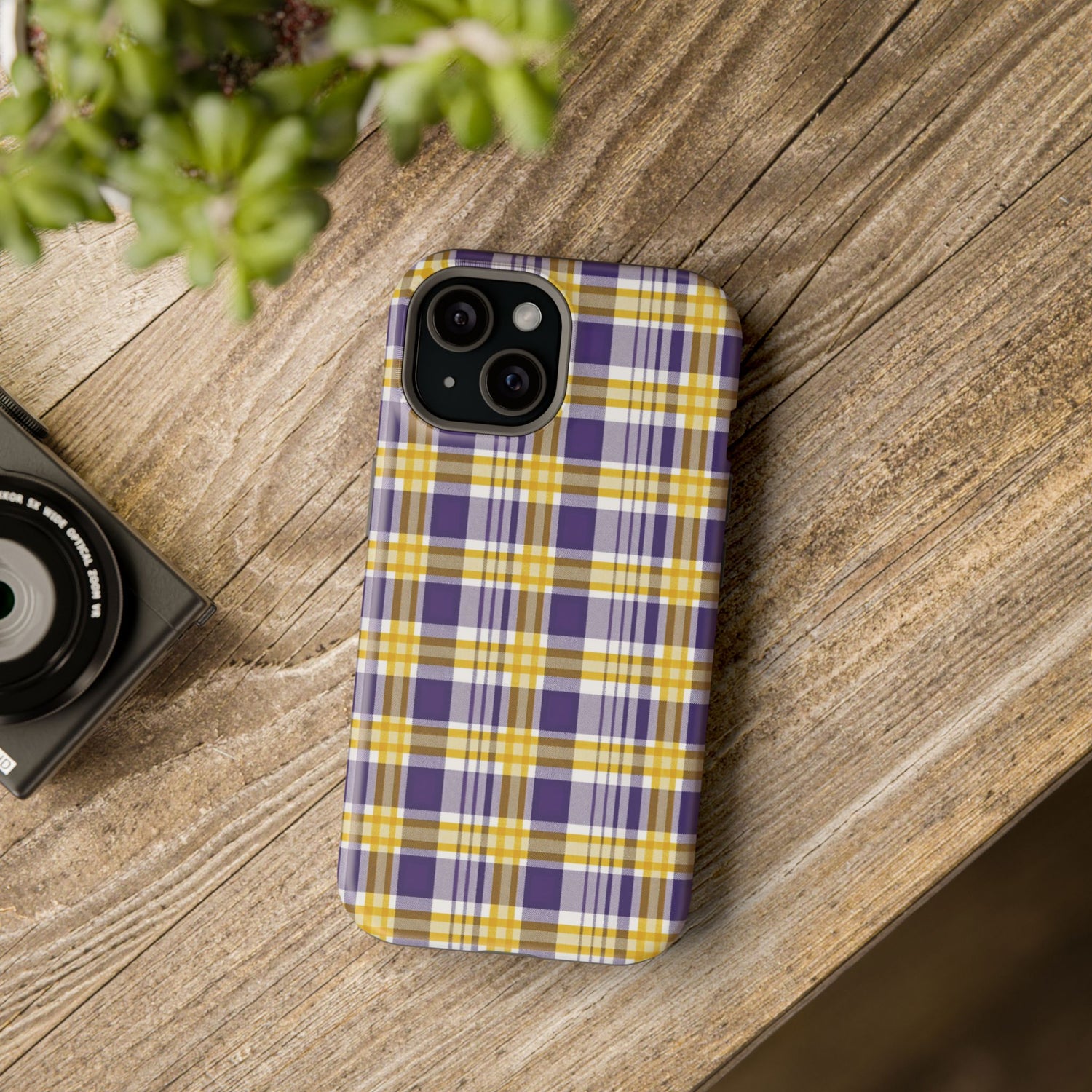 Impact-Resistant Phone Case- Louisiana Plaid
