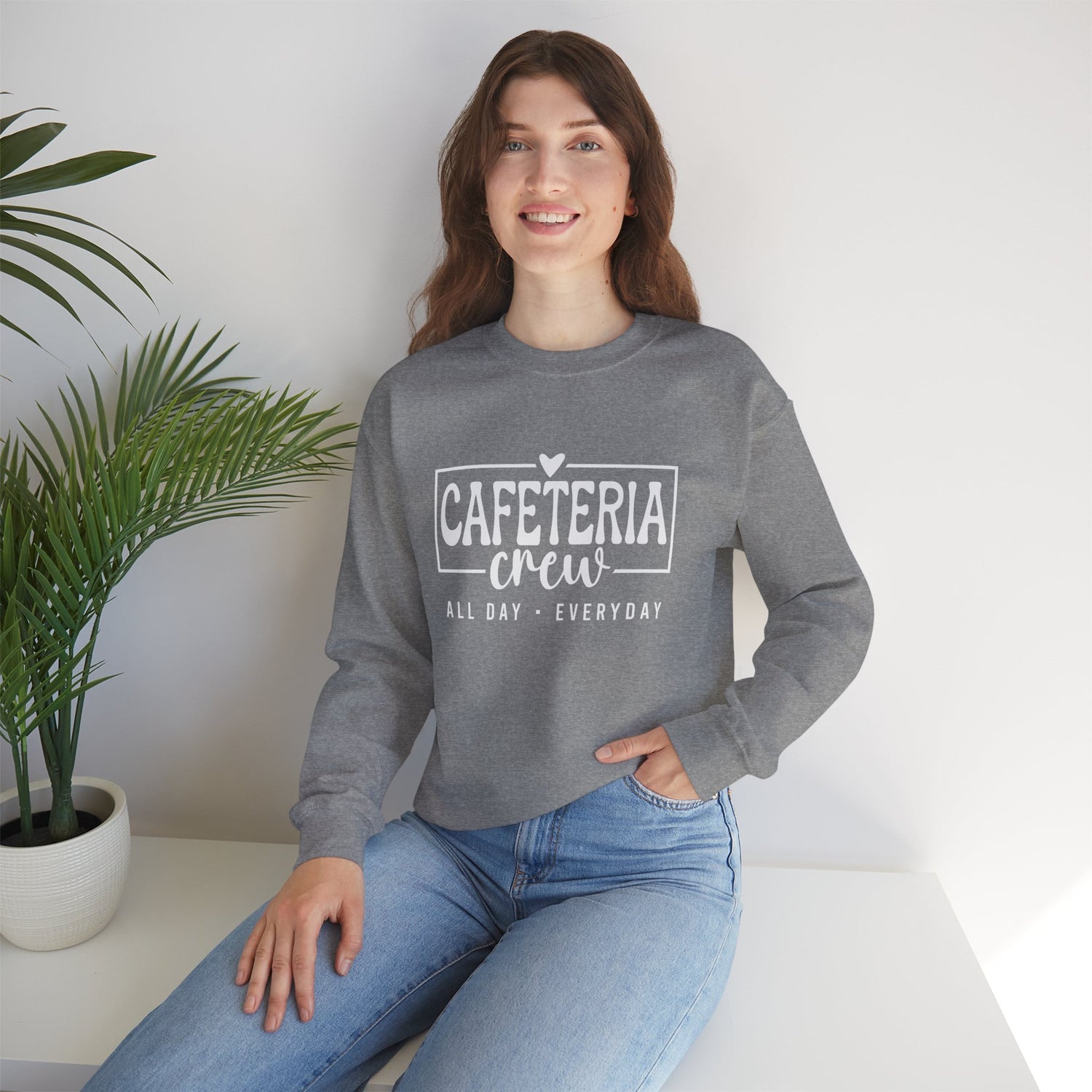 Cafeteria Crew Sweatshirt, Cozy Crewneck, Everyday Style, Gift for Foodies, Casual Wear, School Spirit Apparel
