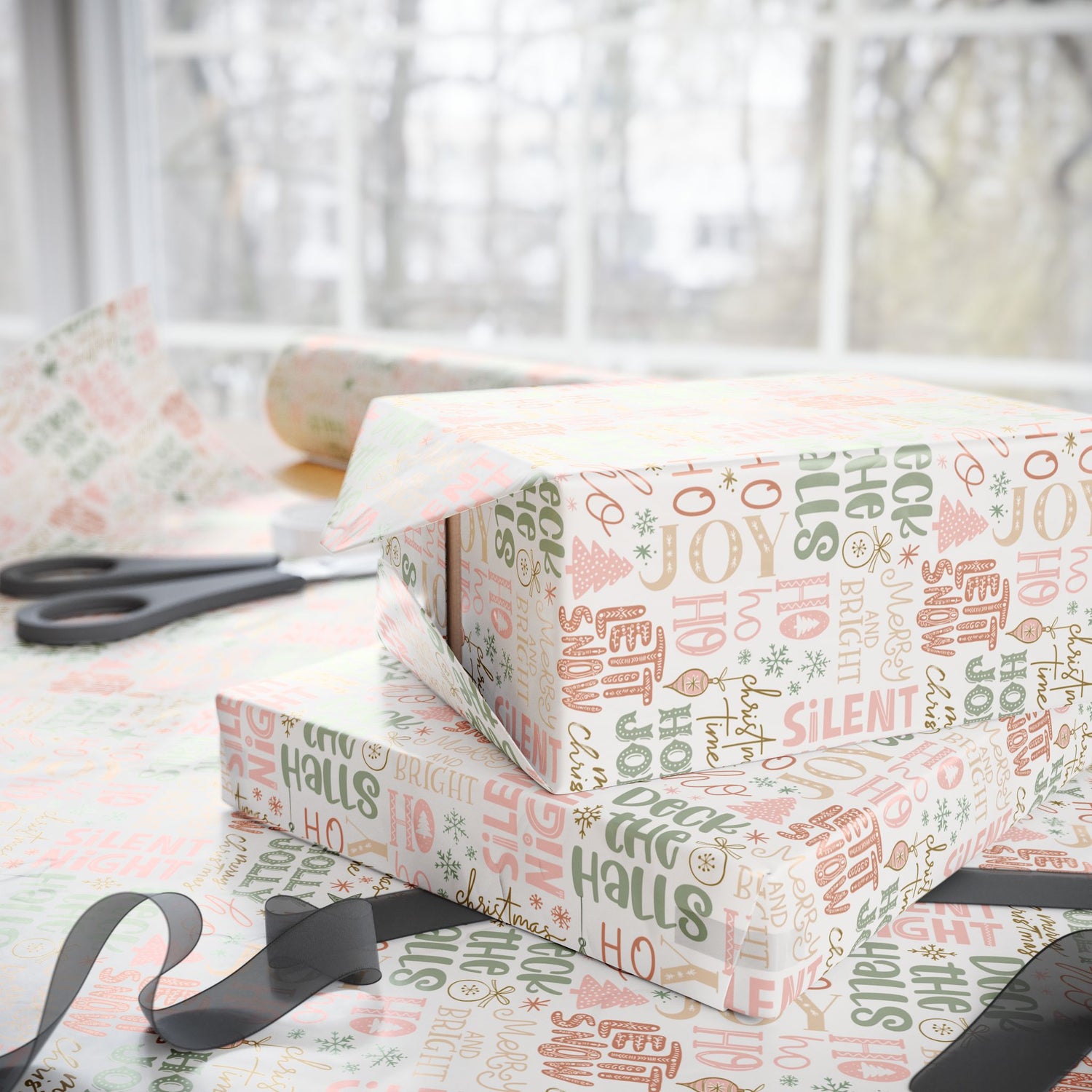 Premium Wrapping Paper - Christmas Phrases