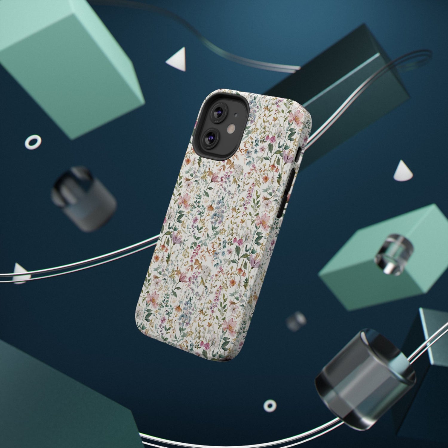 Floral Impact-Resistant Phone Case, iPhone, Samsung