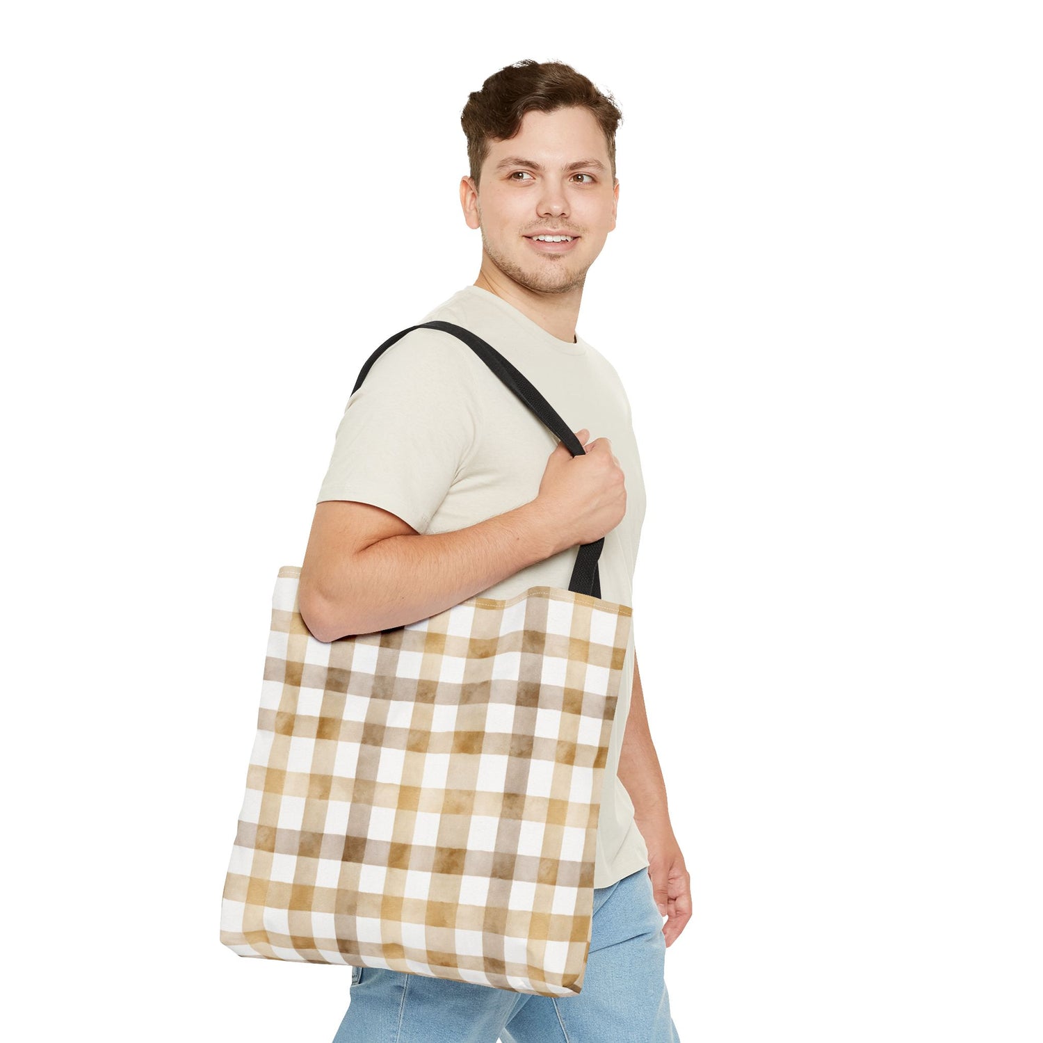 Chic Gingham Fall Tote Bag