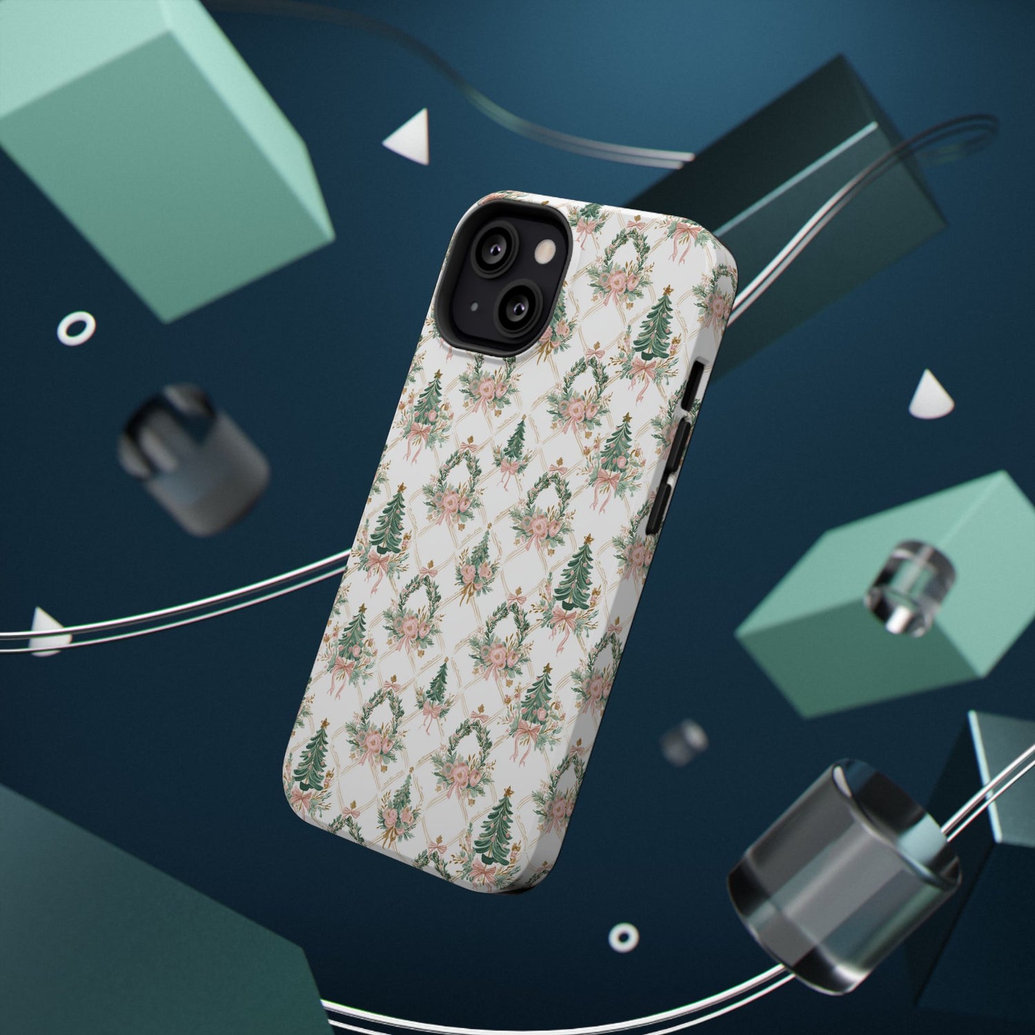 Impact-Resistant Phone Case - Festive Floral Design, Impact-Resistant, iPhone, Samsung