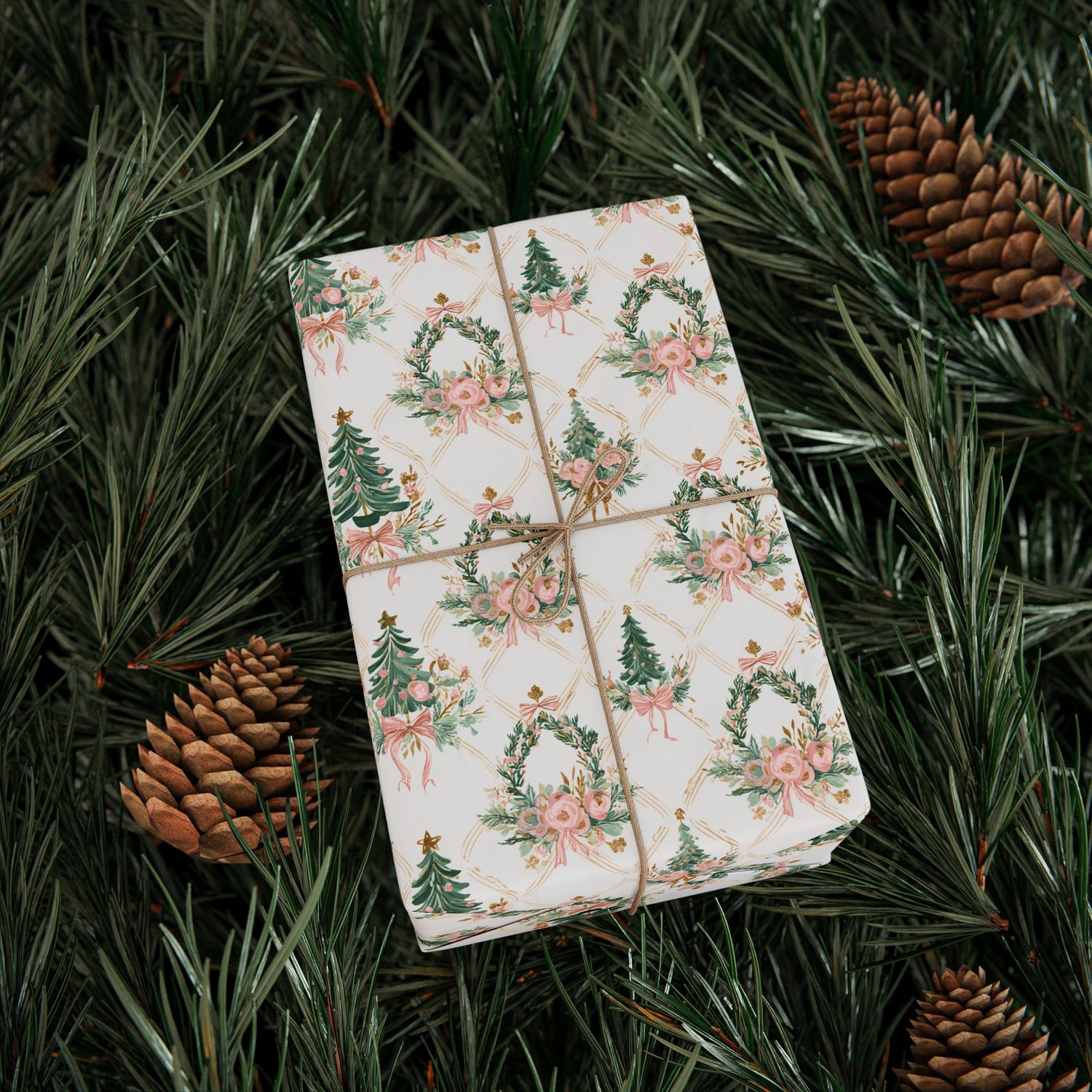 Premium Wrapping Paper- Elegant Floral Trees